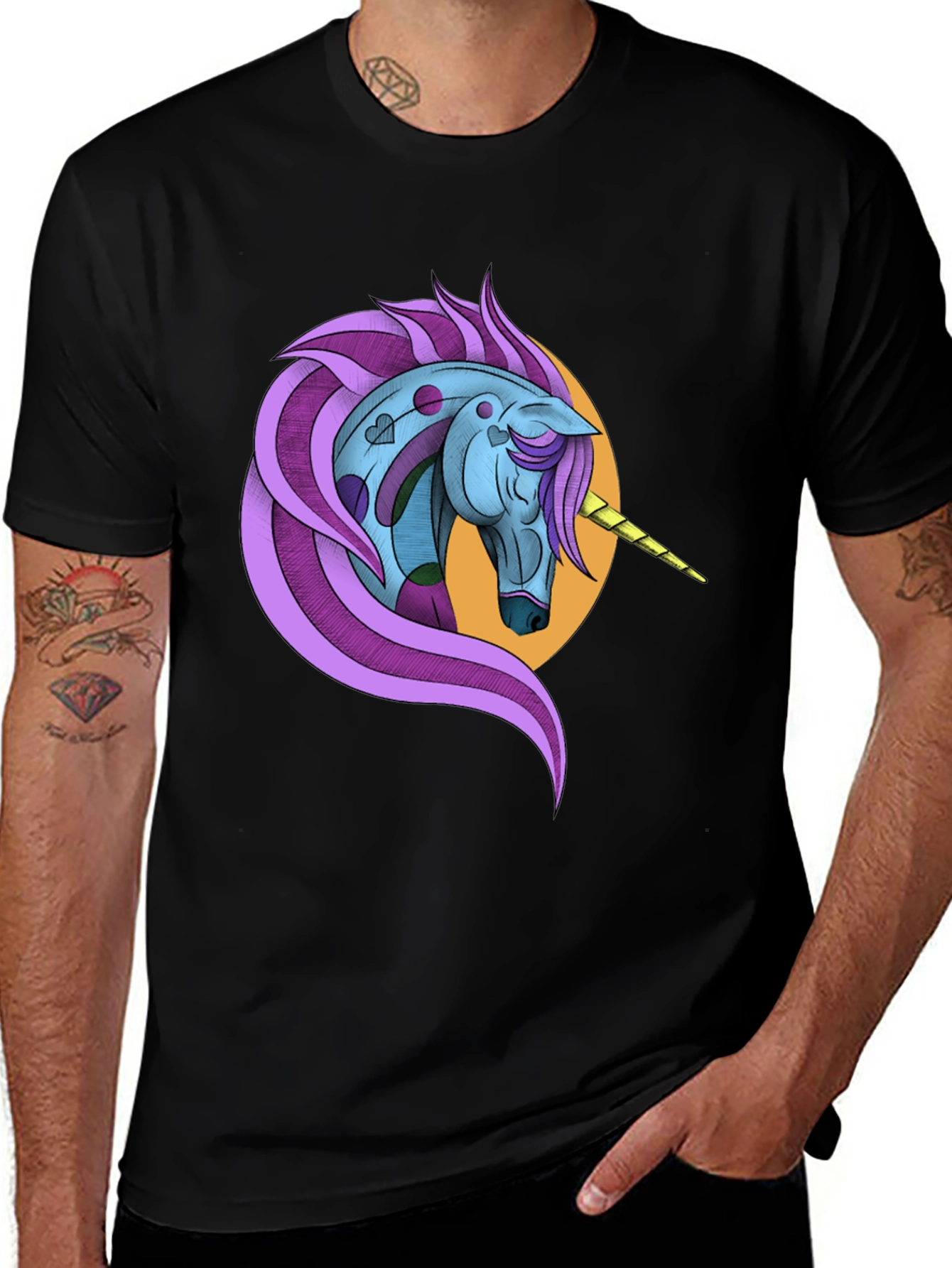 Unicorn Graphic Tee - Men's Black T-Shirt