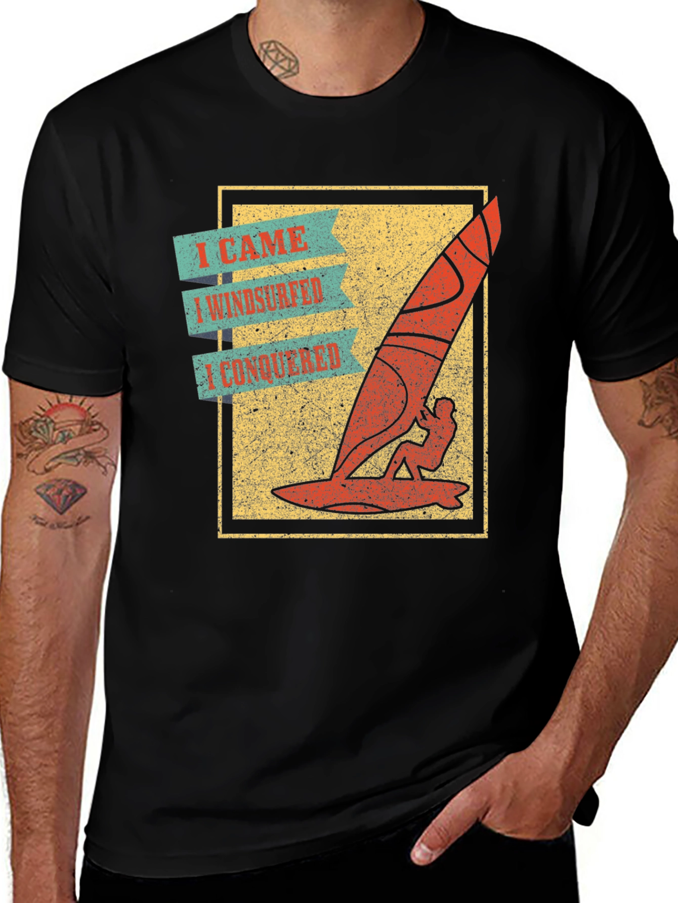 Variant 4 of I Came I Windsurfed I Conquered T-Shirt