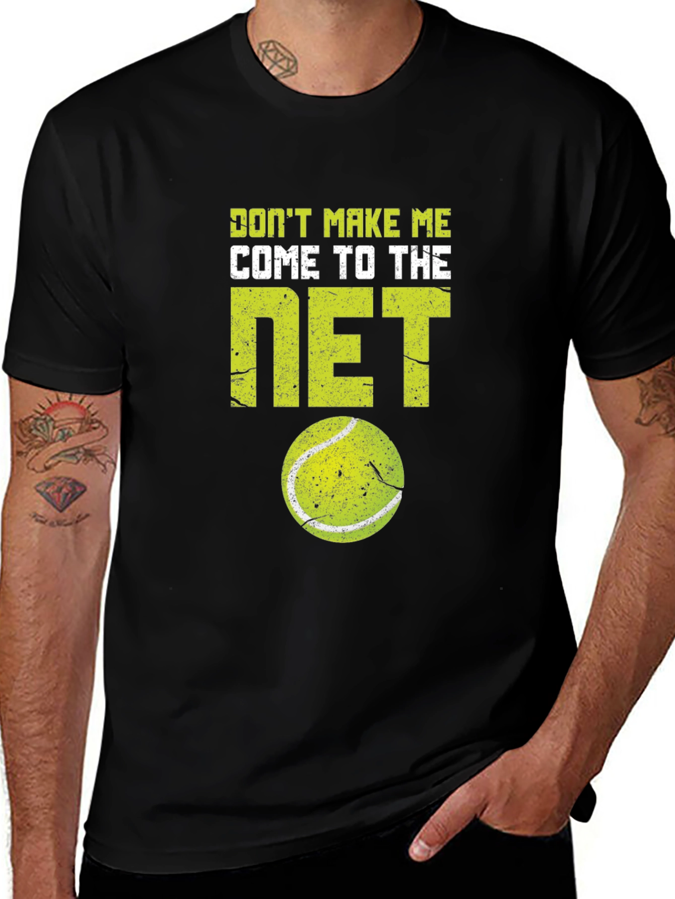 Variant 10 of Funny Tennis T-Shirt - "Don't Make Me Come To The Net"