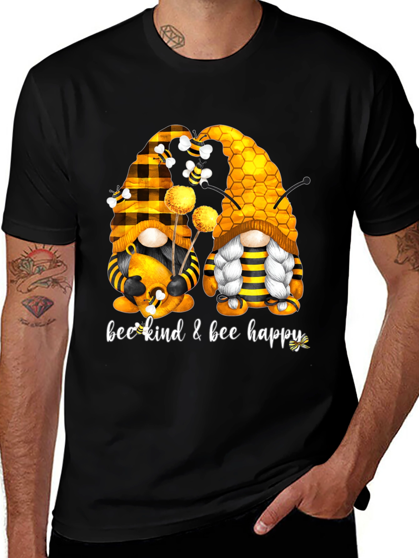 Variant 13 of Bee Kind & Happy Gnome T-Shirt