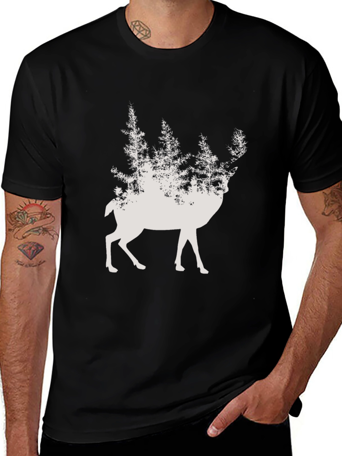 Variant 19 of Nature Deer Graphic Print T-Shirt