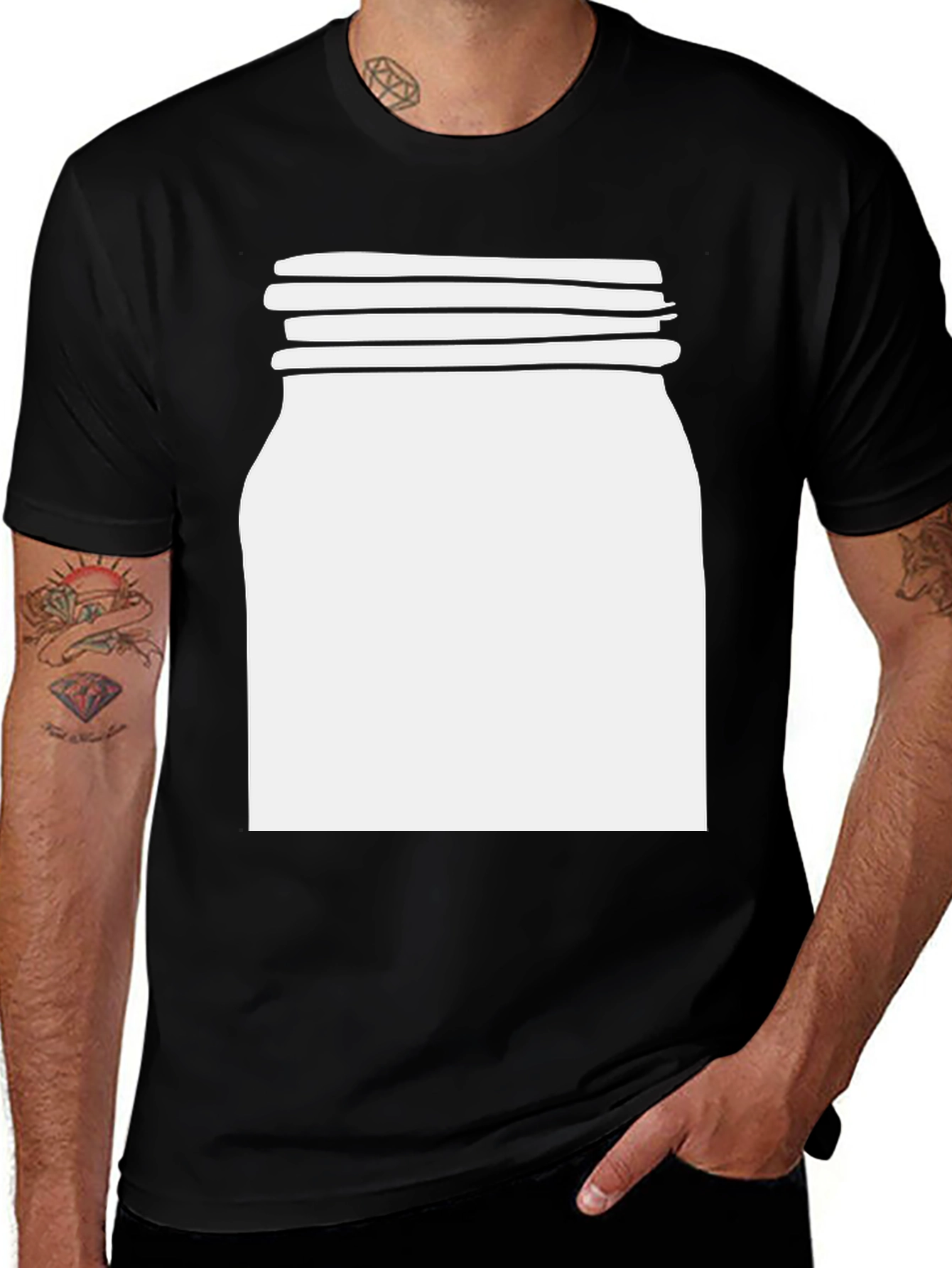 Mason Jar Graphic T-Shirt - Black
