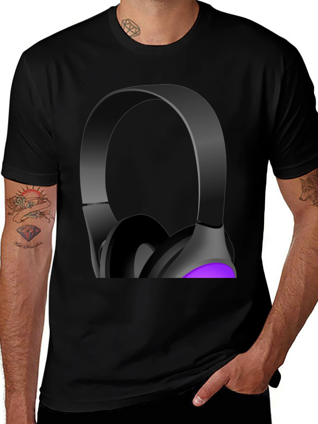 Variant 8 of Headphones Graphic Tee - Stylish Music Lover Shirt