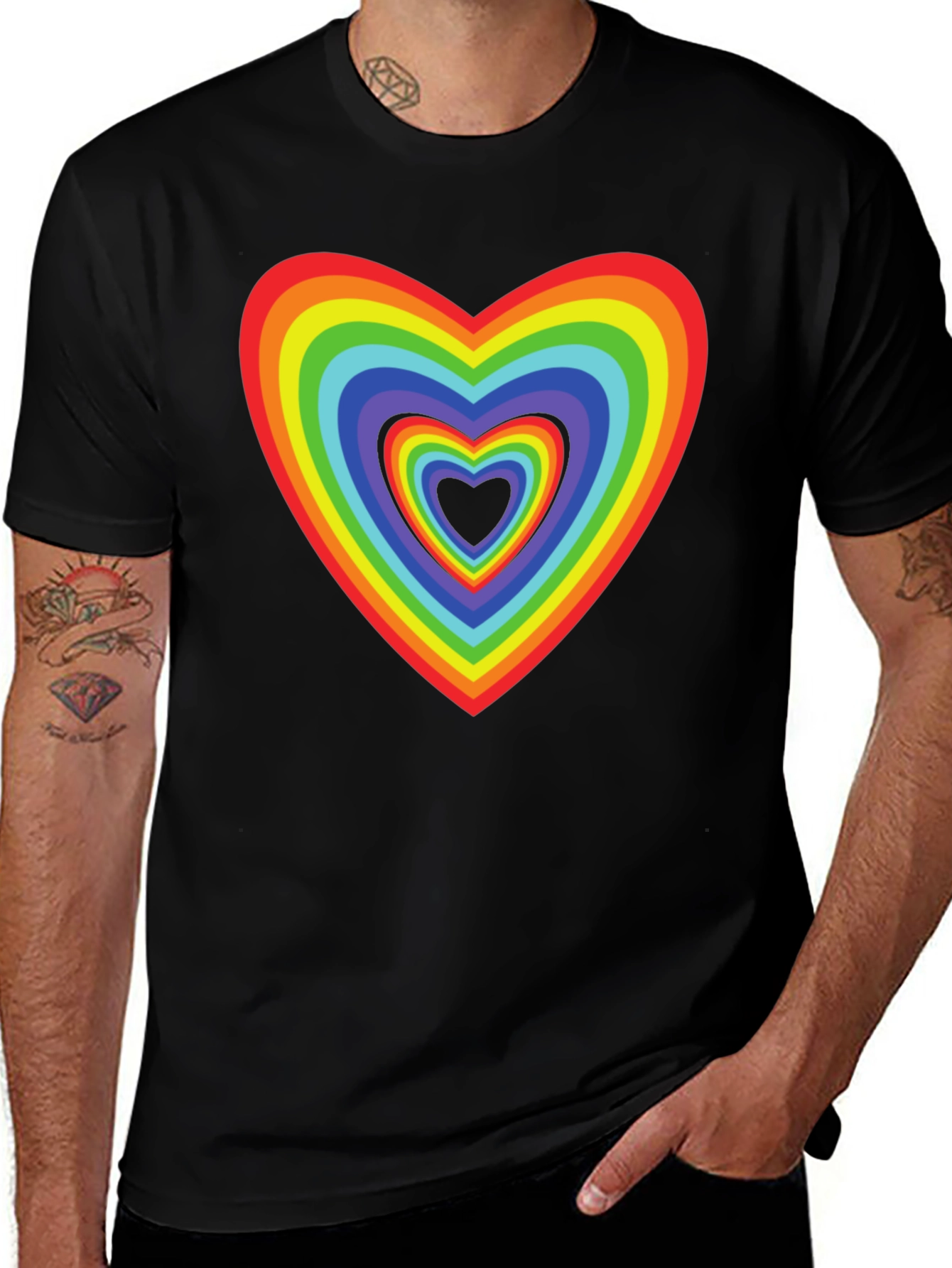 Variant 17 of Rainbow Heart T-Shirt - Love & Pride