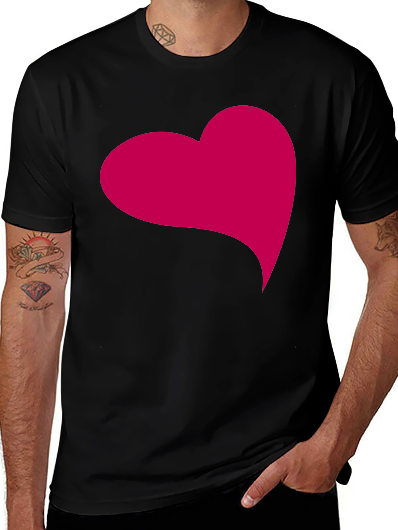 Variant 18 of Heart Graphic Black T-Shirt