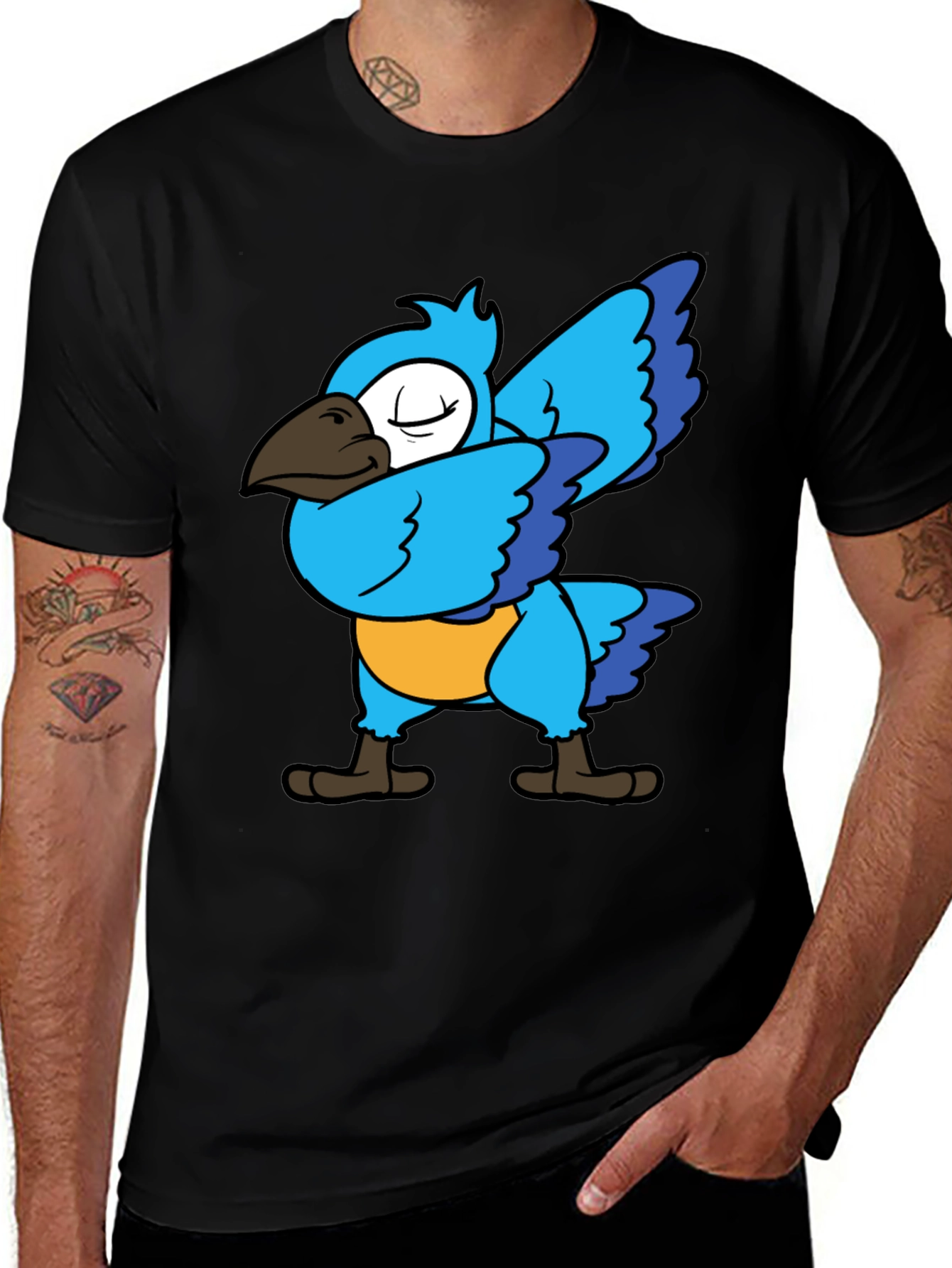 Variant 15 of Dabbing Parrot T-Shirt - Blue Bird Dance Tee
