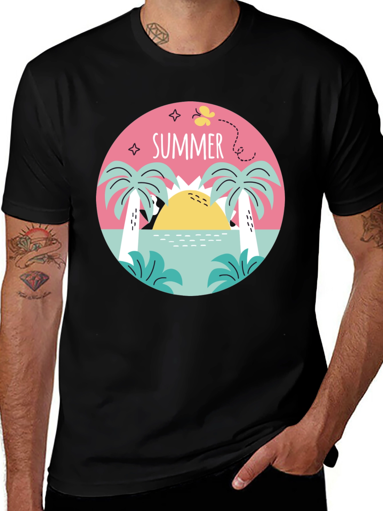 Variant 17 of Summer Vibes Graphic Tee - Black