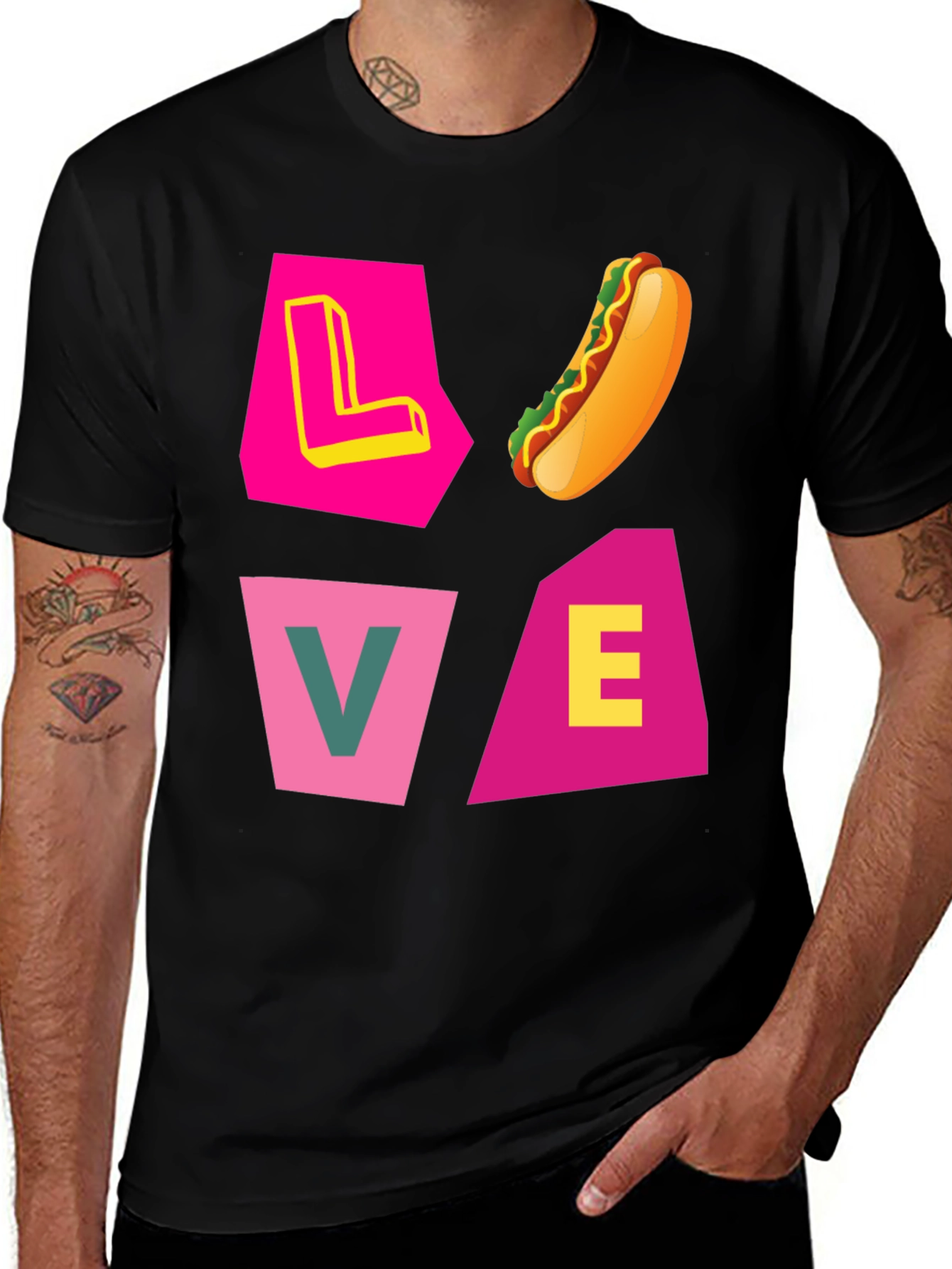Variant 13 of Love Hotdog Graphic Tee - Fun Casual Shirt