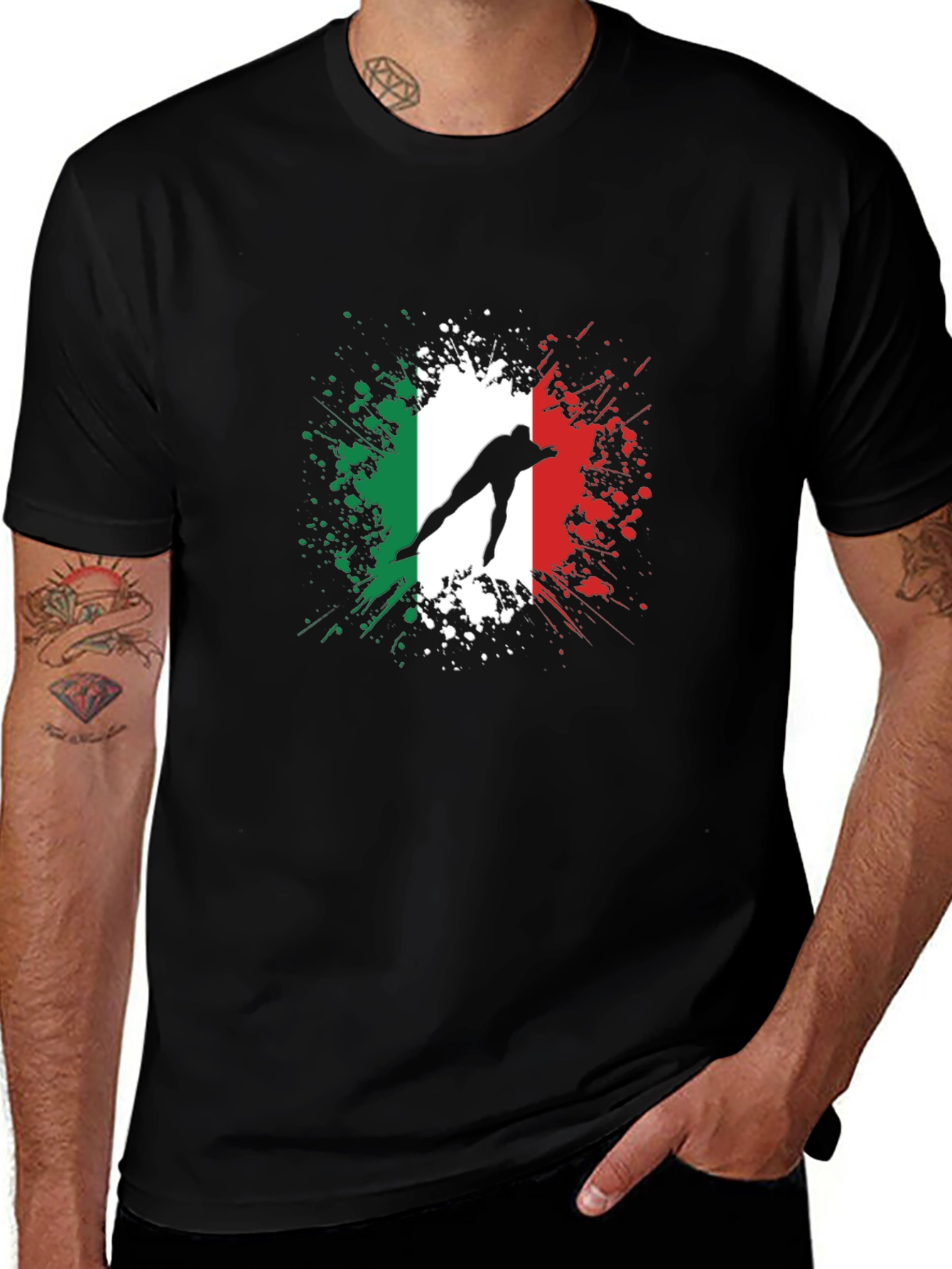 Italian Flag Speed Skater Graphic Tee