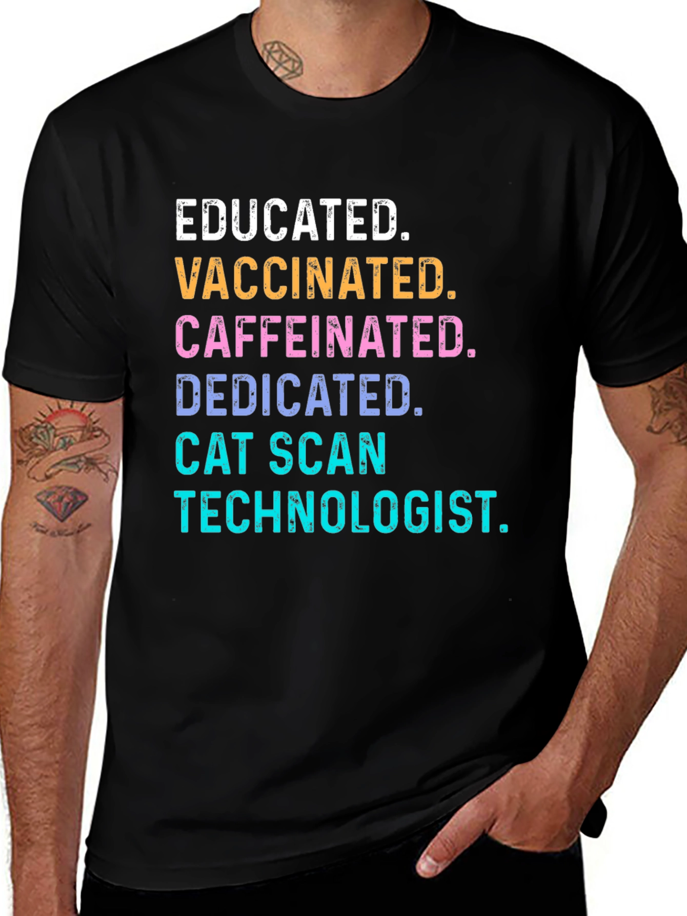 Variant 30 of Educated Vaccinated CT Scan Technologist T-Shirt