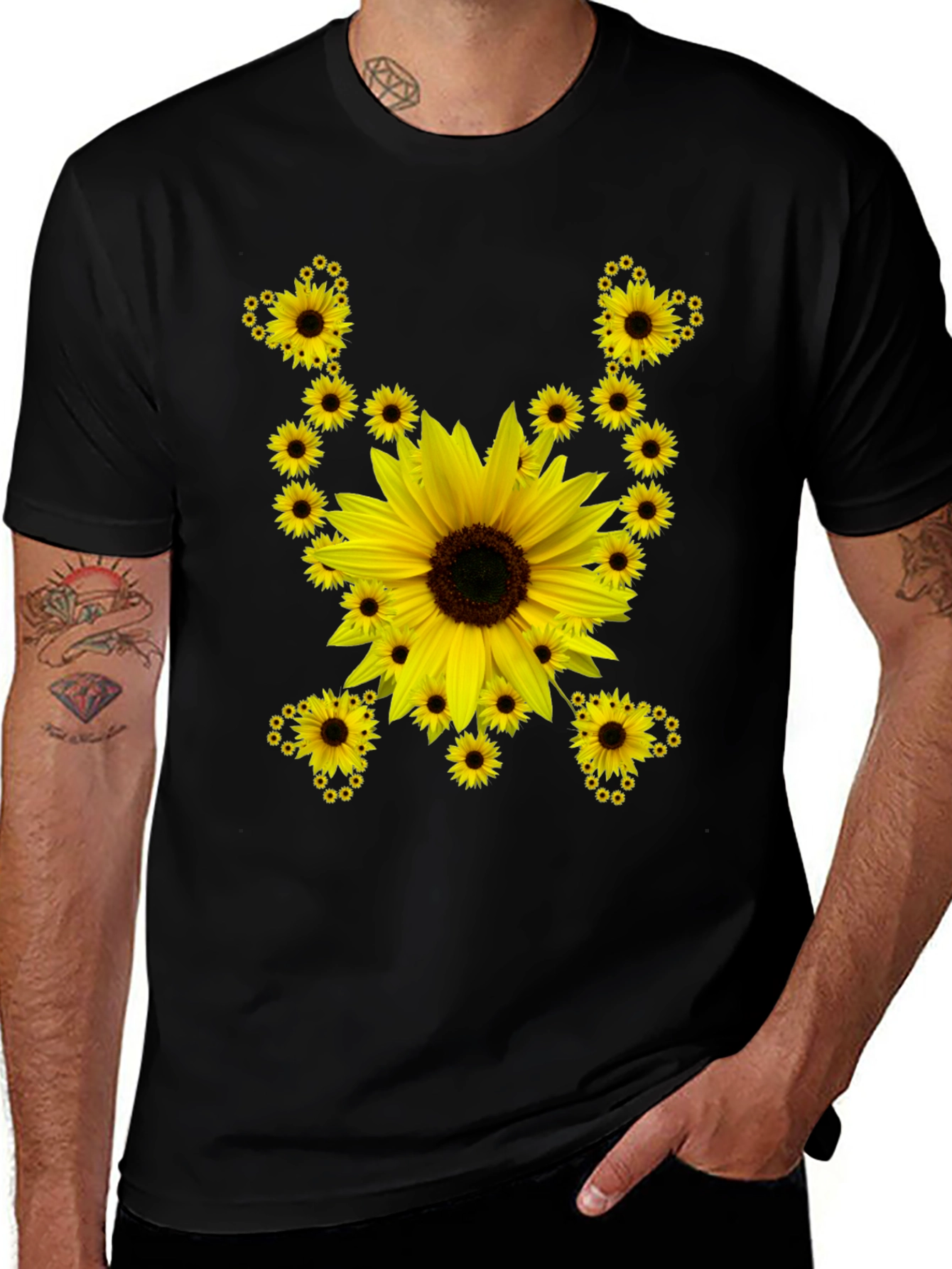 Variant 11 of Sunflower Graphic Tee - Bold Floral Design