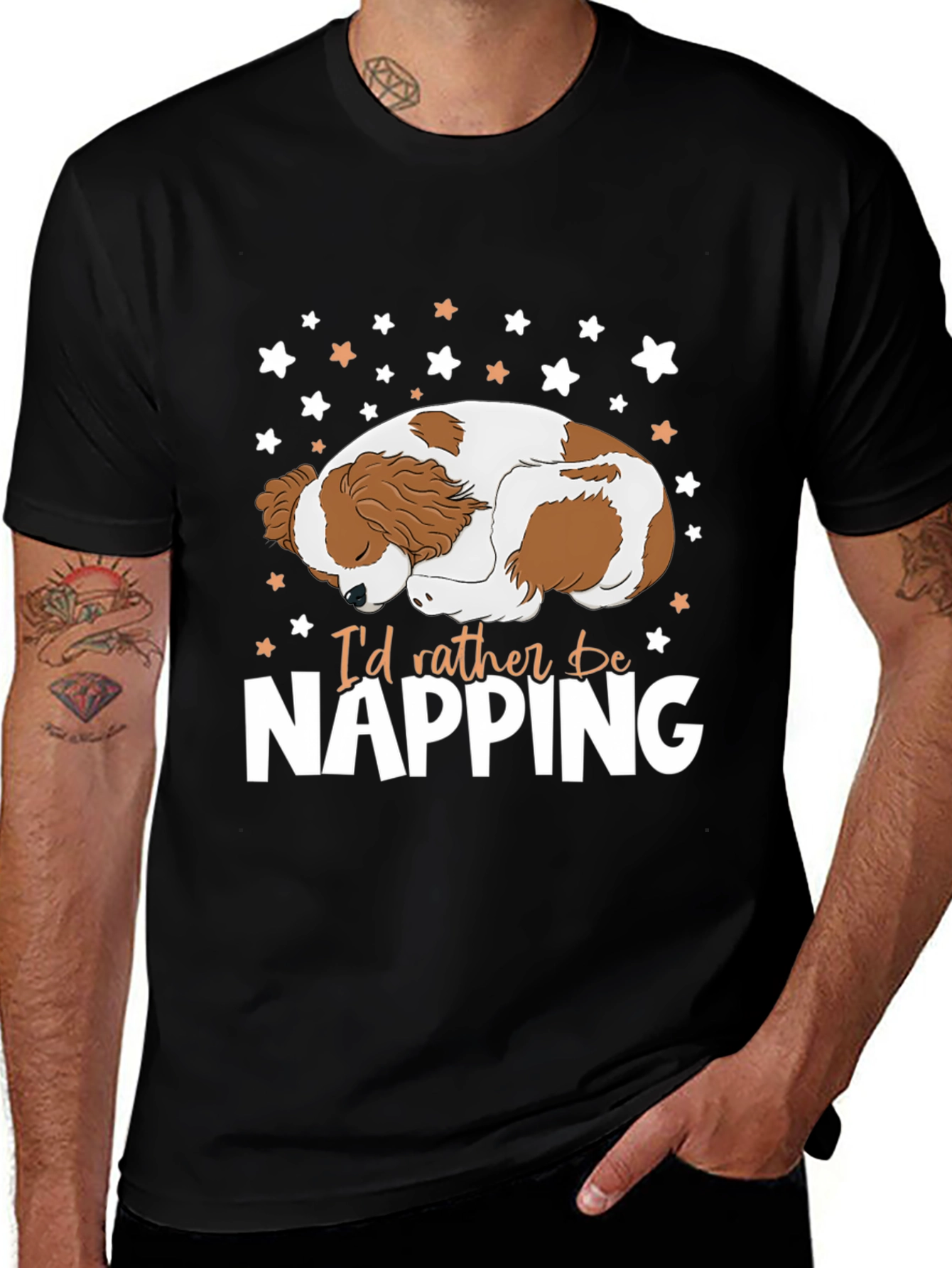 Variant 9 of Napping Dog Graphic Tee - Comfy Cotton Shirt