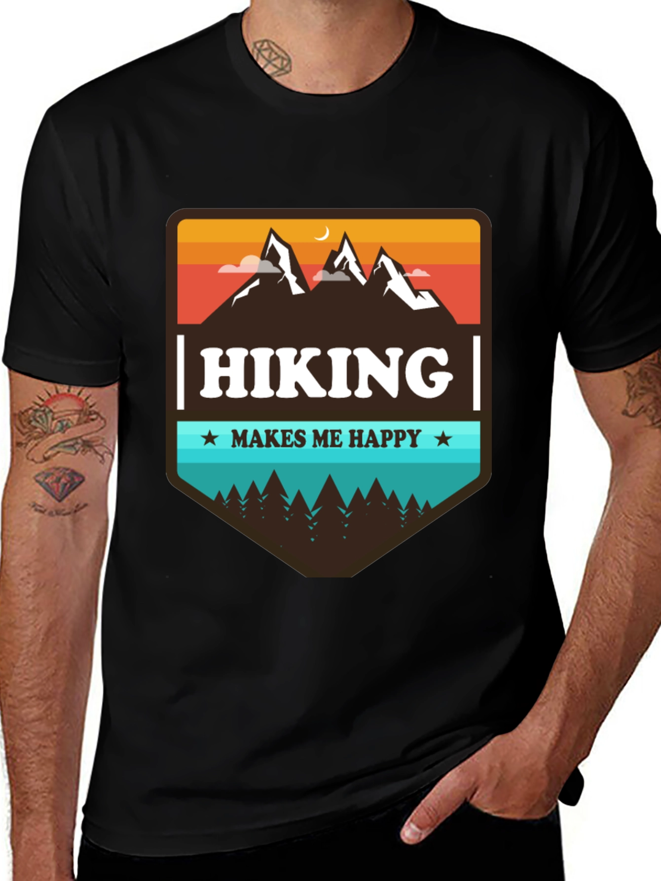 Variant 18 of Hiking Makes Me Happy Graphic Tee