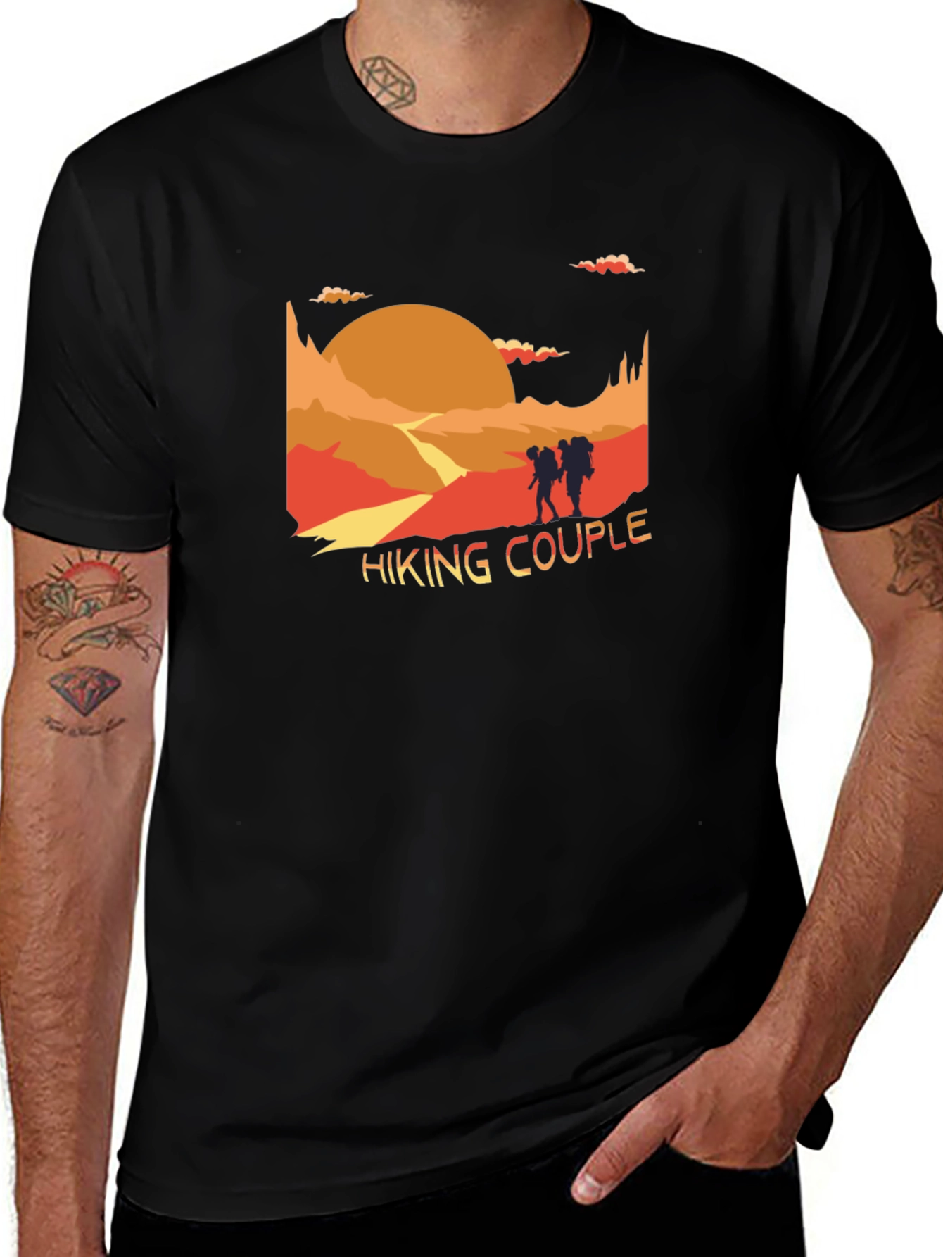Variant 29 of Hiking Couple Graphic Tee - Adventure Ready!