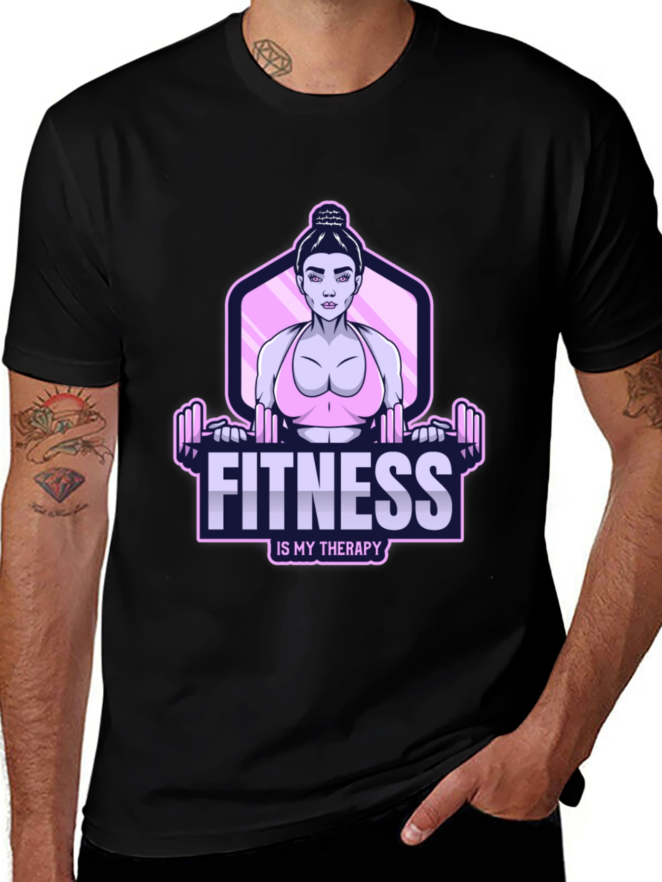 Variant 12 of Fitness Therapy Graphic Tee - Workout Motivation Shirt
