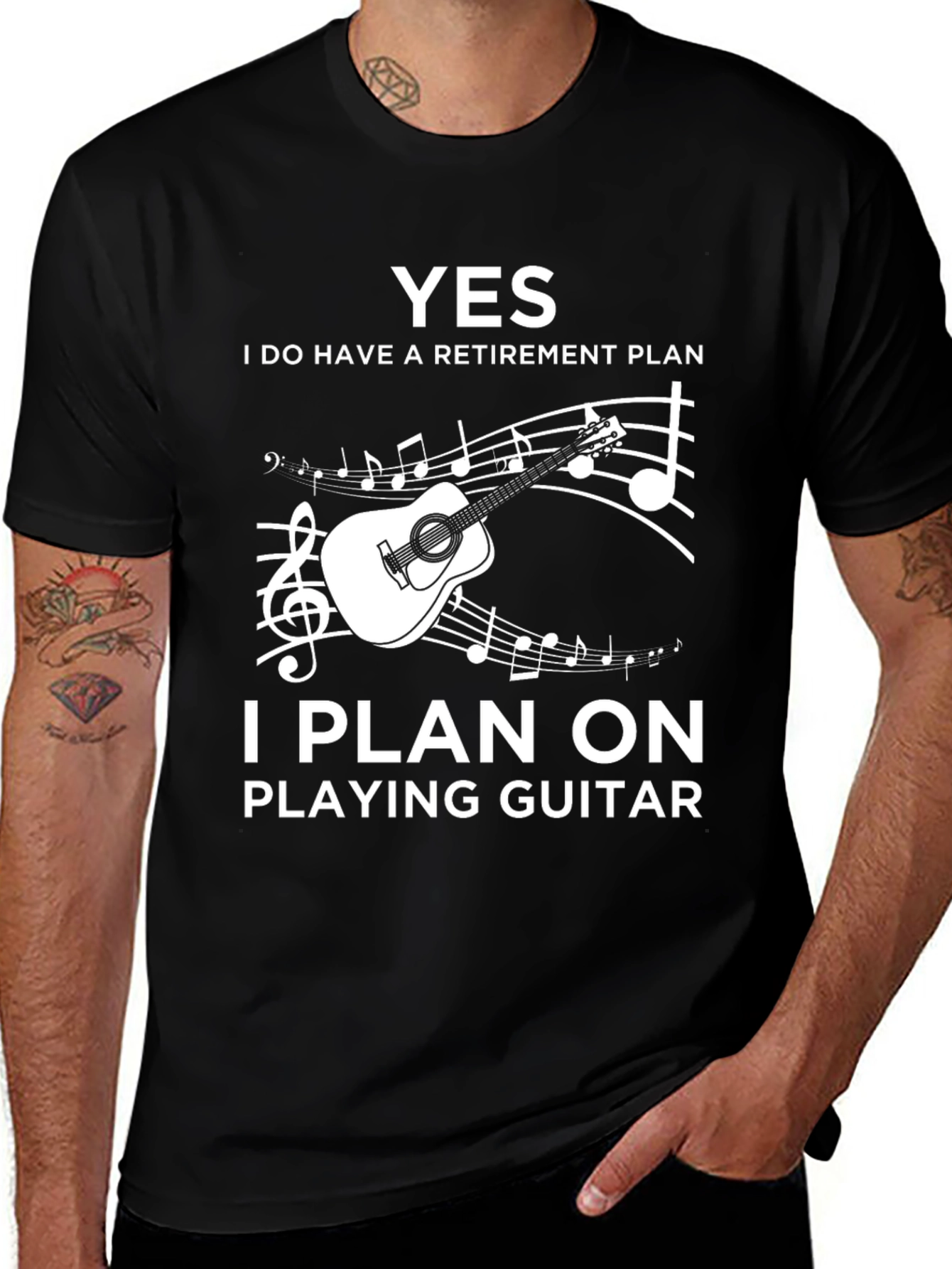 Variant 12 of Funny Retirement Plan Guitar Player Graphic T-Shirt