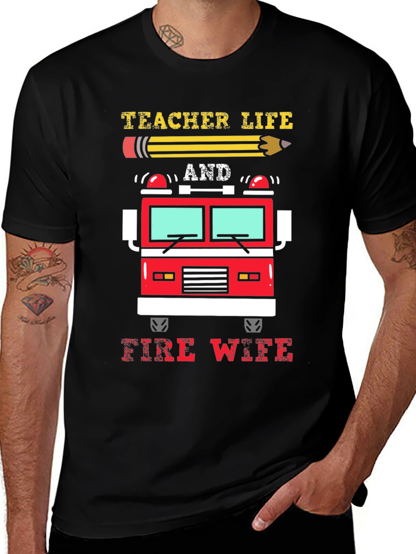 Variant 24 of Teacher Life Fire Wife T-Shirt