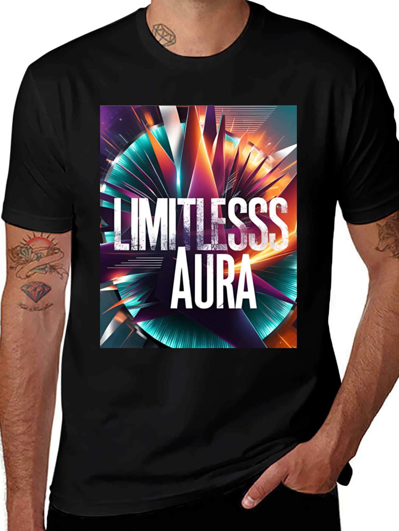 Variant 10 of Limitless Aura Graphic Tee - Black T-Shirt