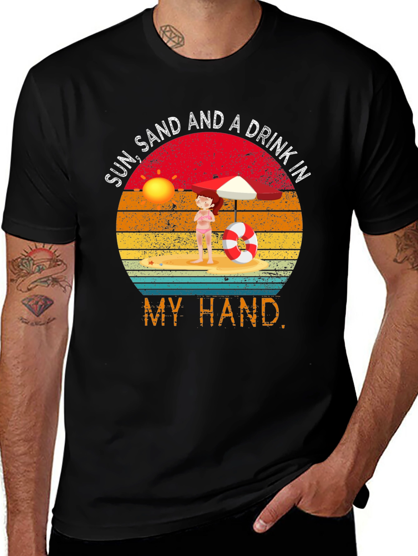 Variant 26 of Sun Sand Drink T-Shirt Beach Holiday Tee