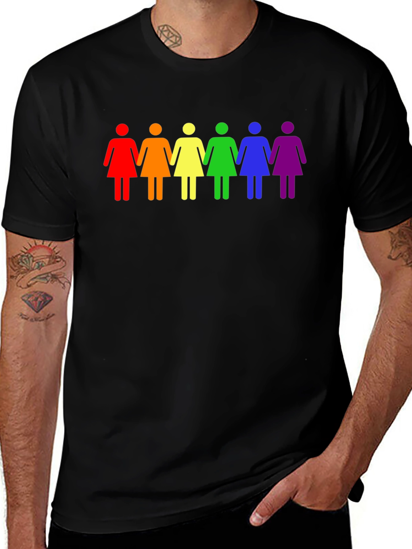 Variant 11 of Rainbow Women Pride Graphic Tee