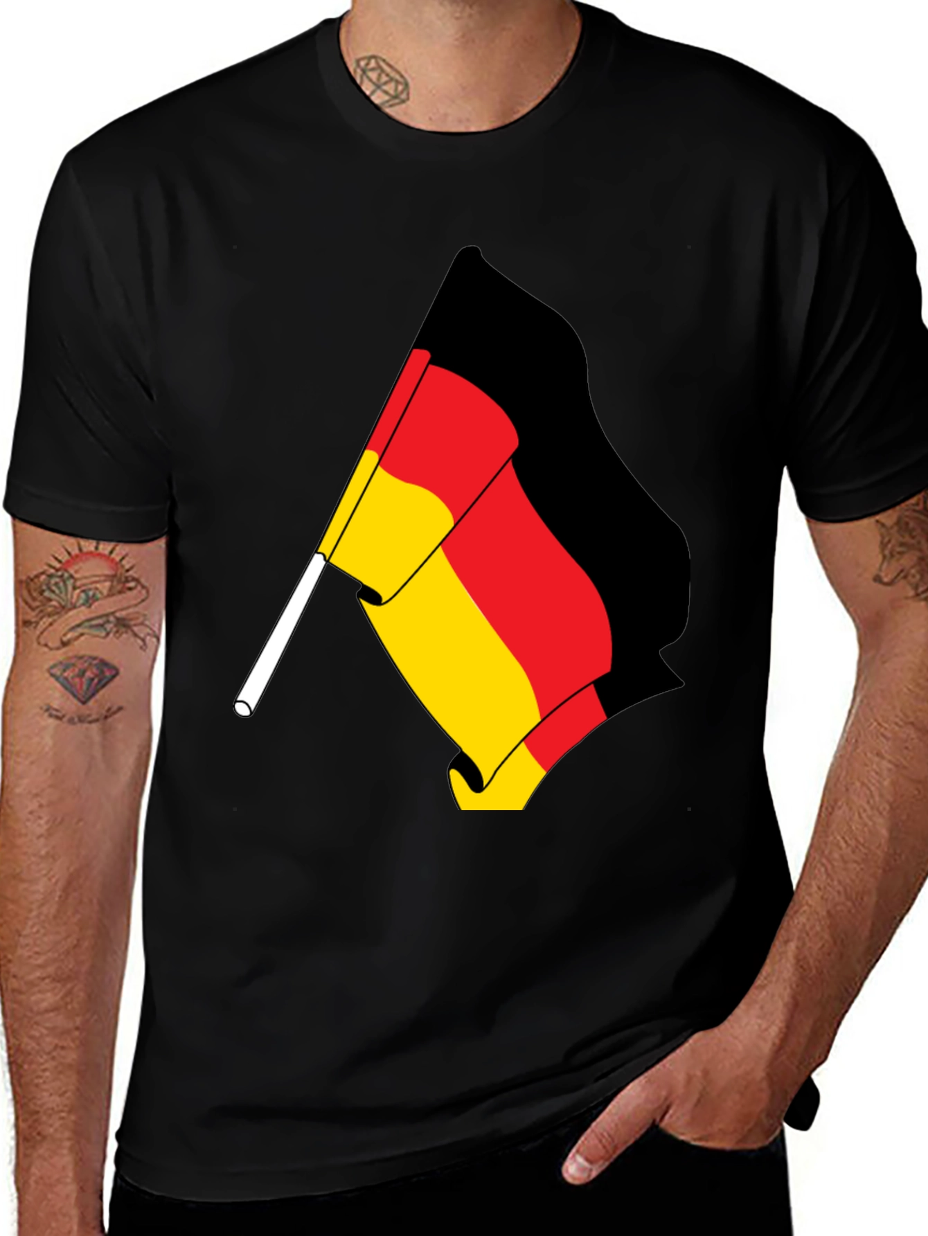 Germany Flag Graphic T-Shirt - Black