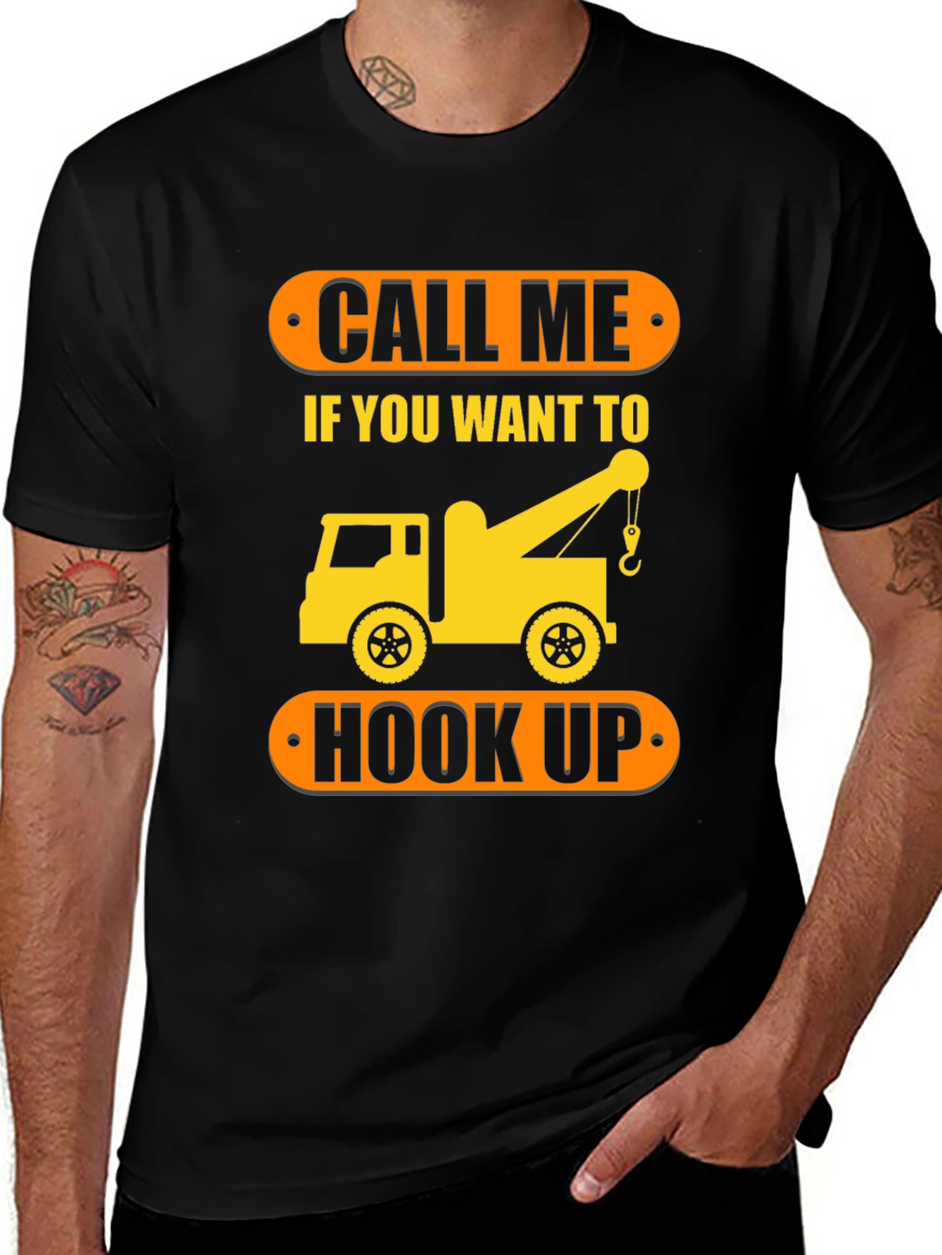 Variant 7 of Funny Tow Trucker T-Shirt - Call Me If You Want To Hook Up