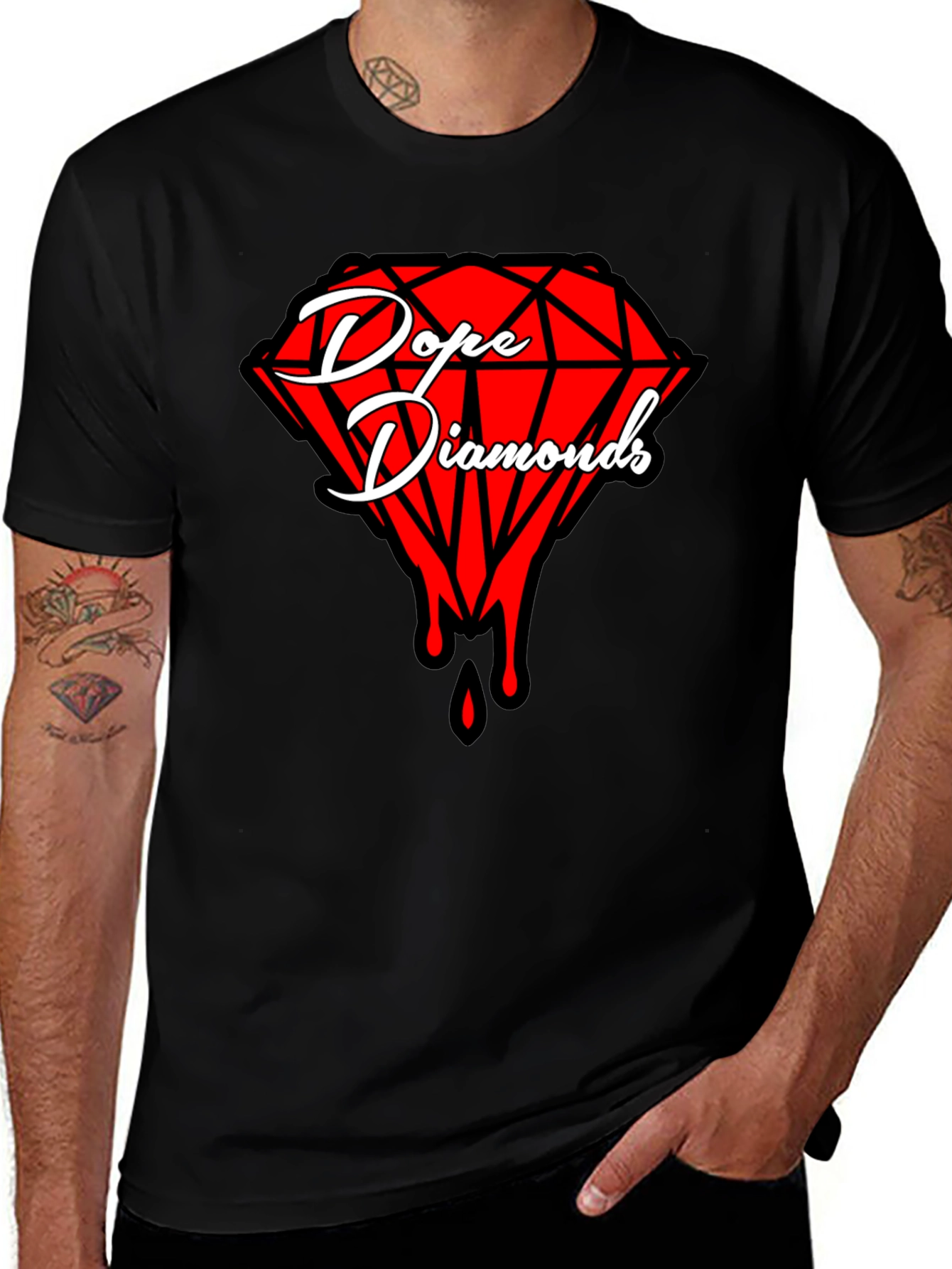 Dope Diamonds Graphic T-Shirt - Black