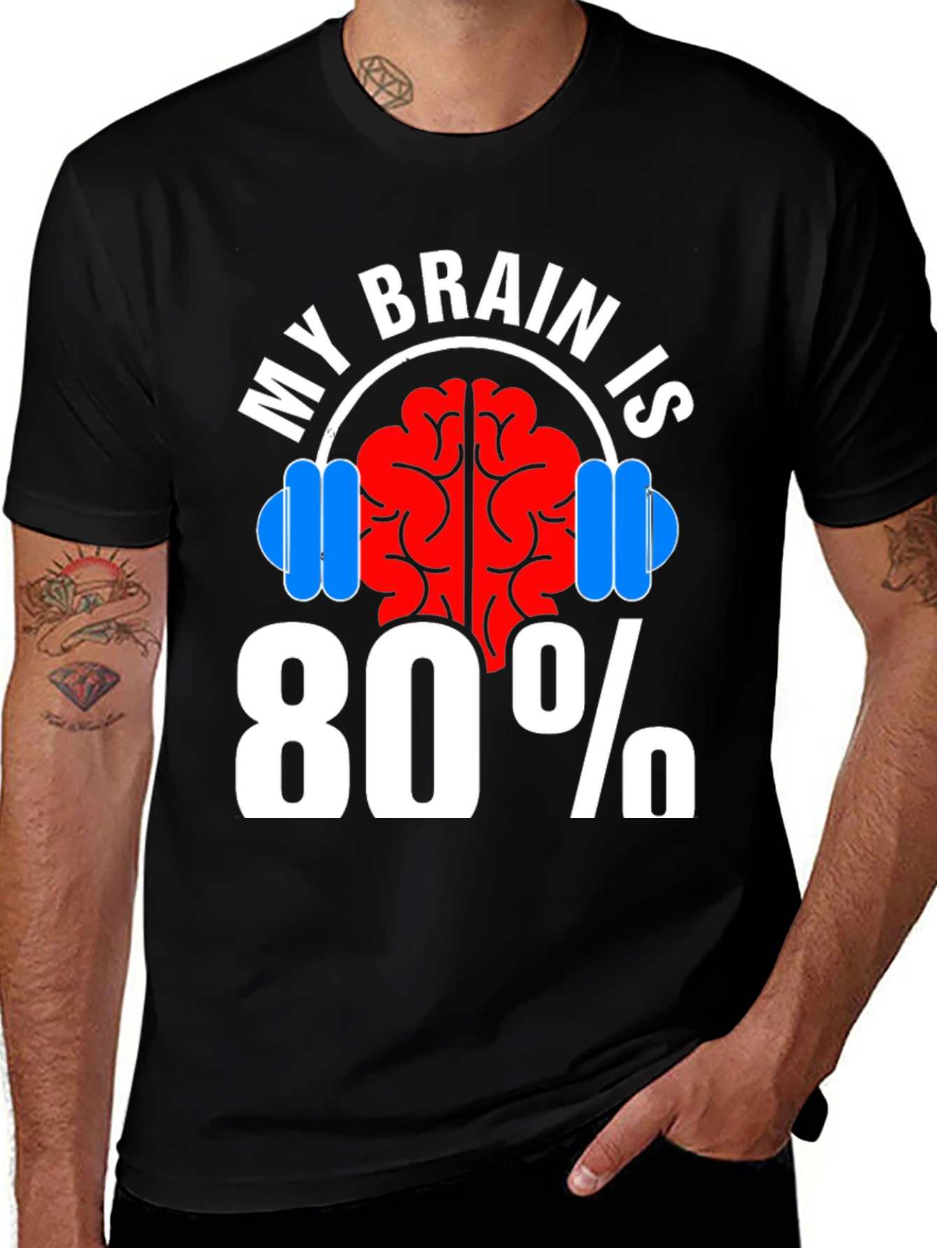 Variant 2 of My Brain Is 80% Gym Funny Workout T-Shirt