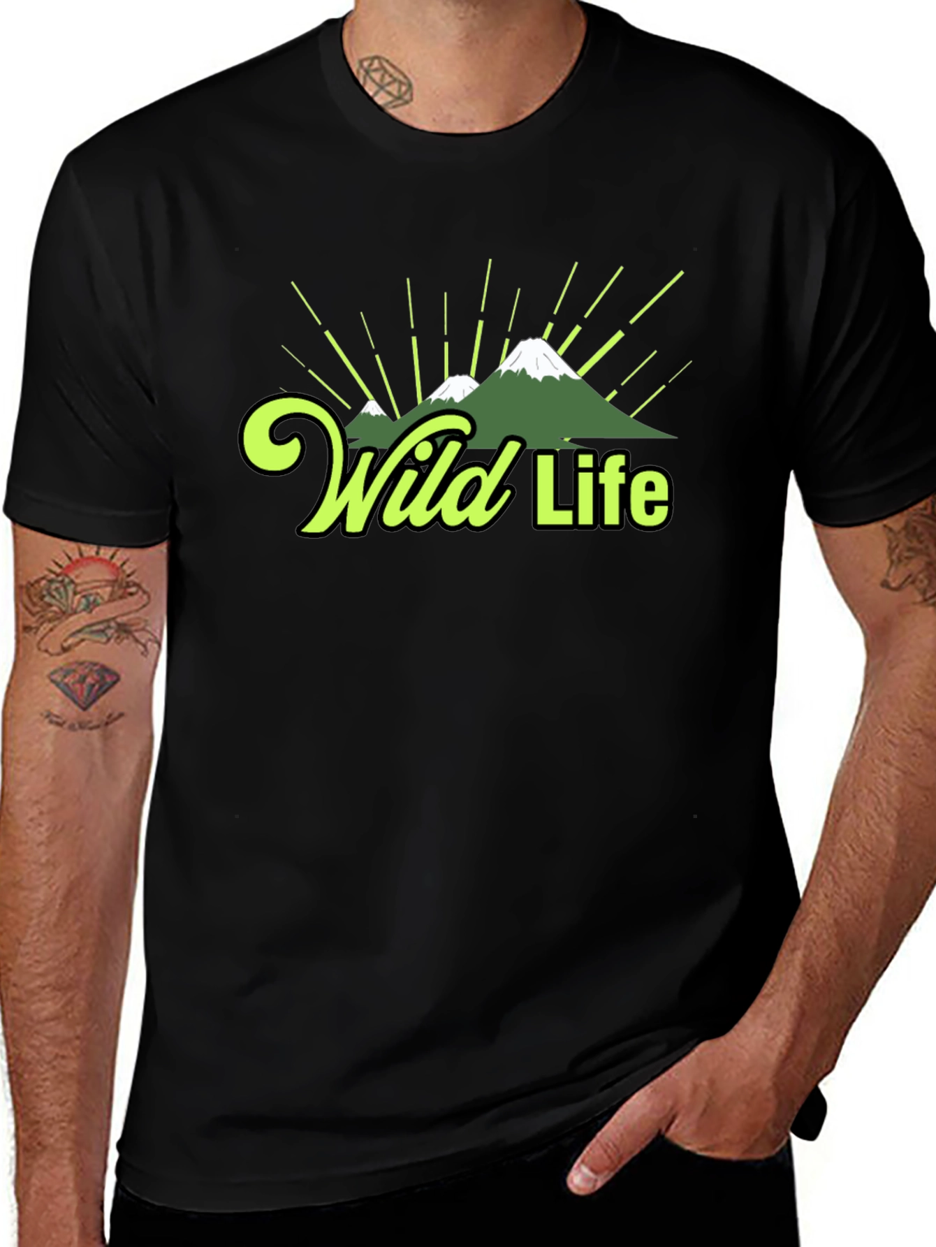 Variant 22 of Wild Life Graphic Tee - Nature Lover's Black T-Shirt