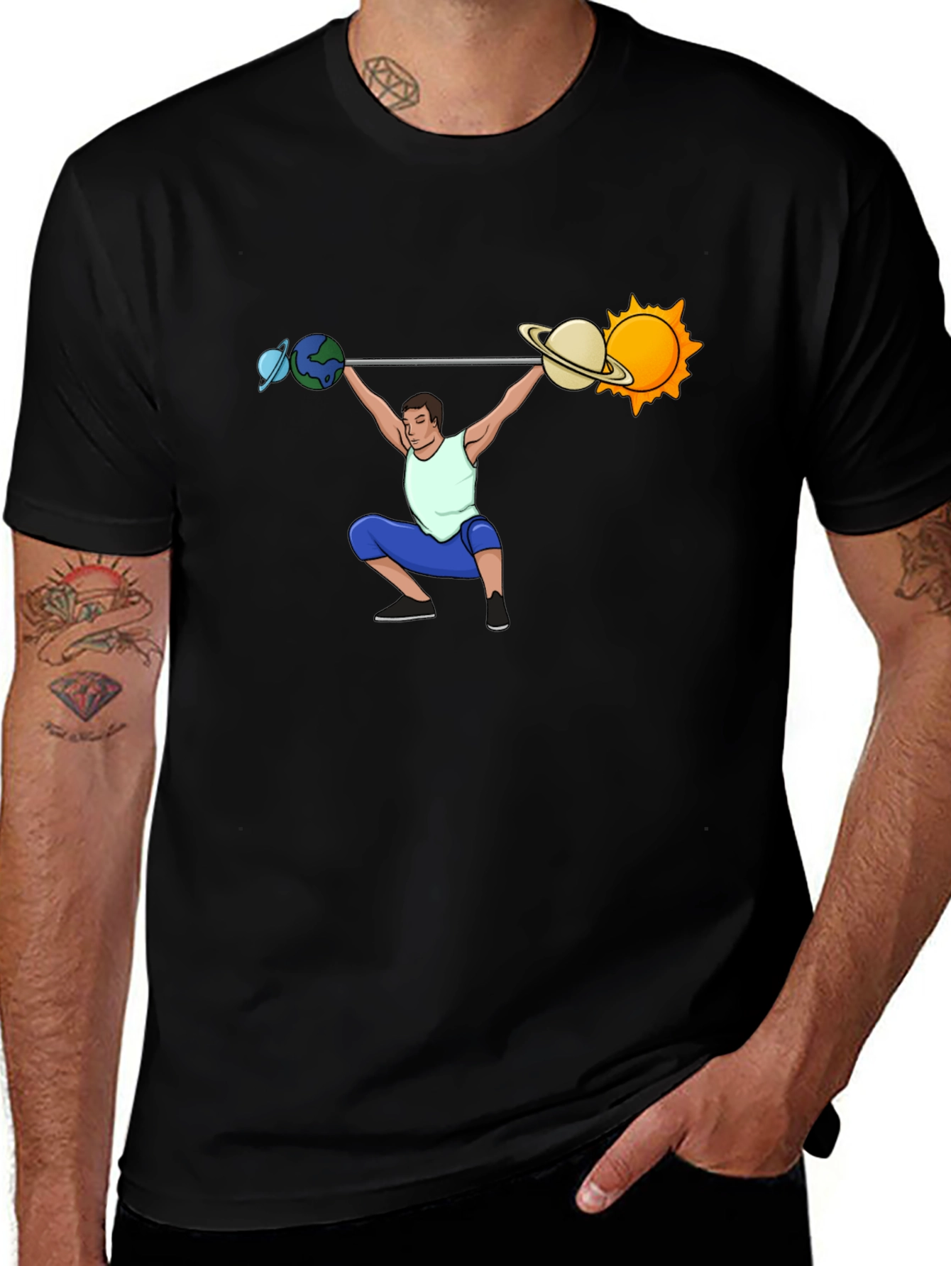 Variant 13 of Planetary Weightlifting T-Shirt