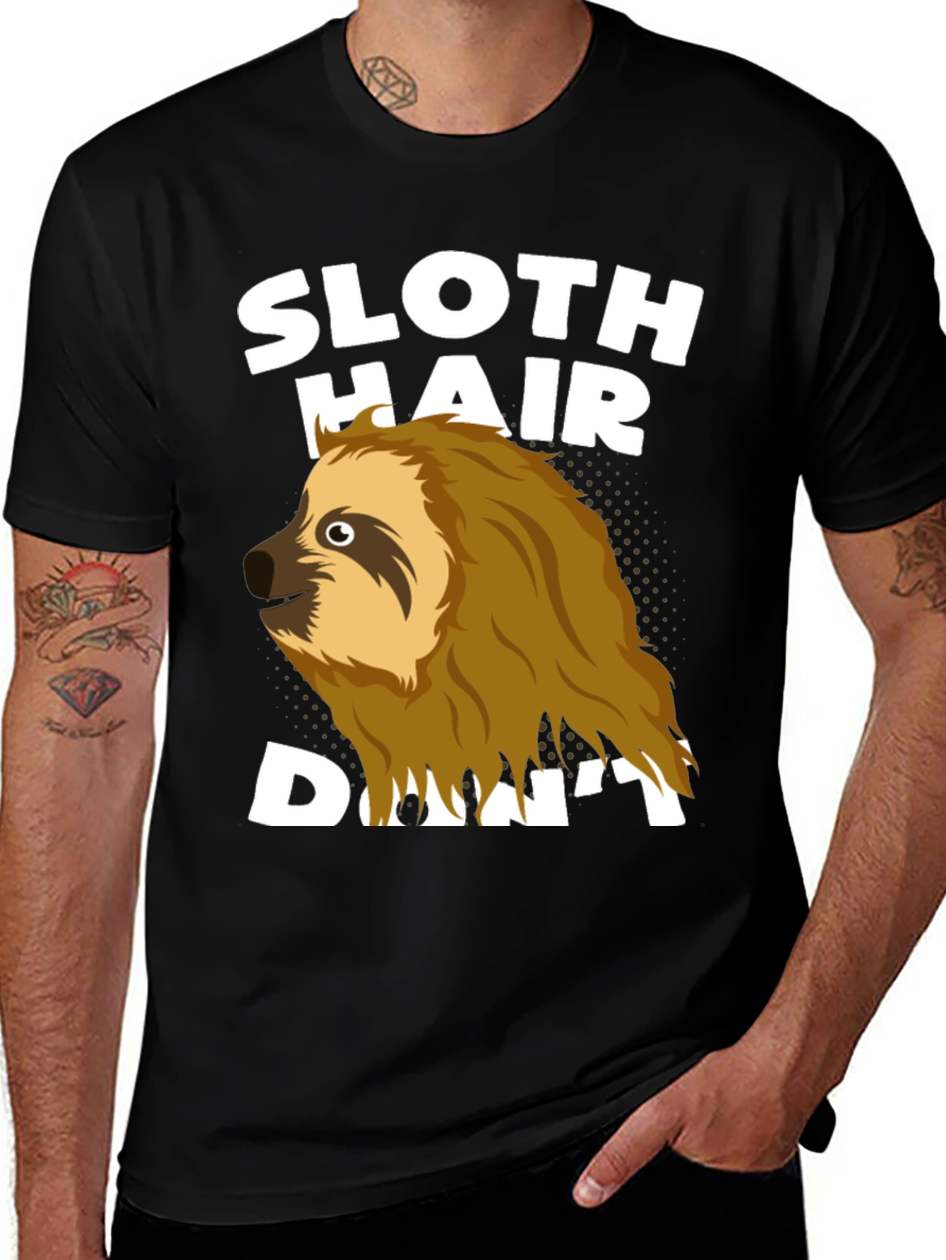 Variant 2 of Sloth Hair Don't Care T-Shirt Funny Animal Tee