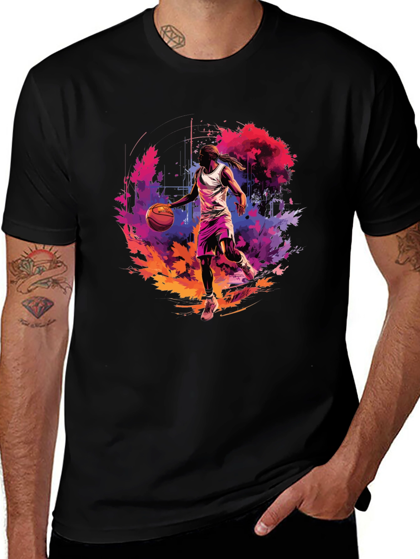 Variant 6 of Basketball Player Graphic Print T-Shirt