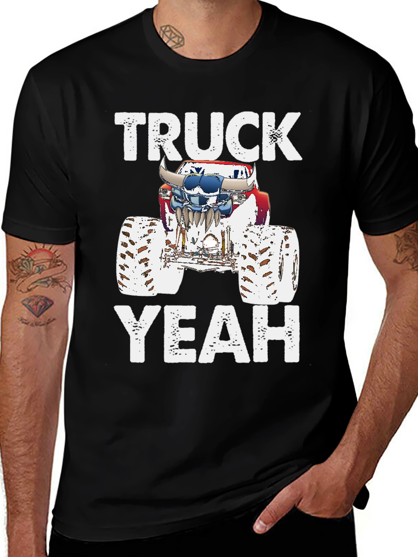 Variant 8 of Truck Yeah Graphic Tee - Monster Truck Bull