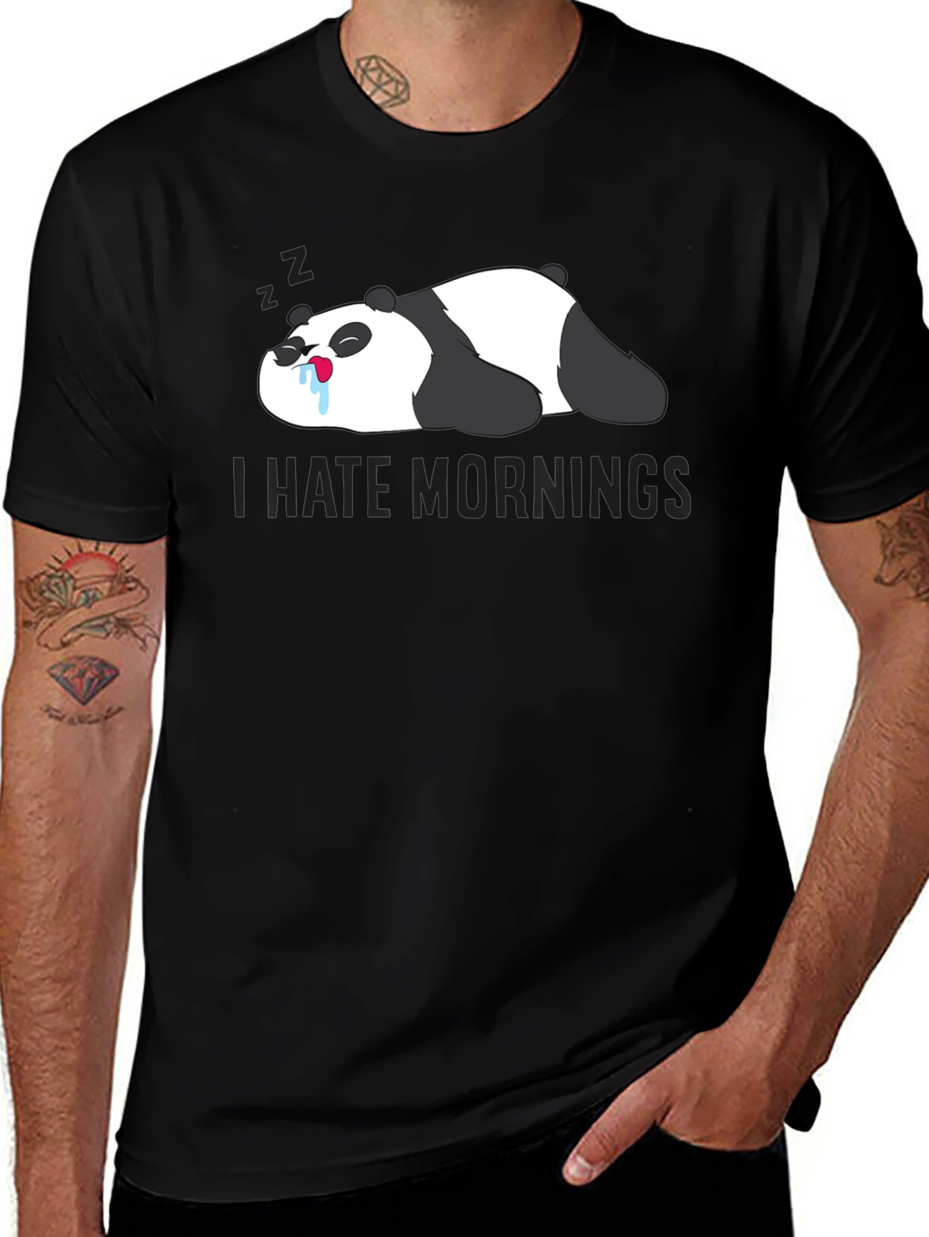 Variant 25 of I Hate Mornings Panda Graphic Tee