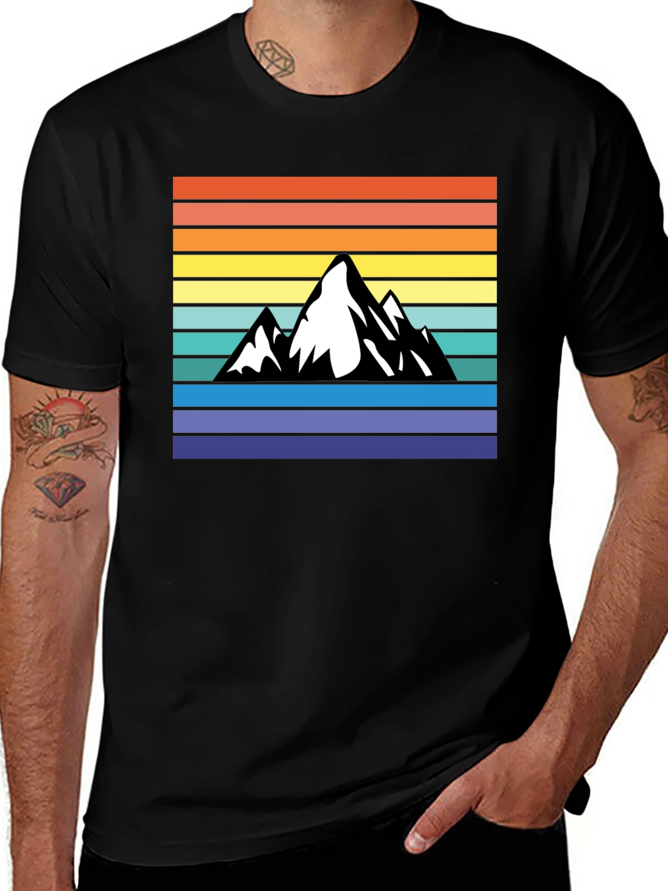 Variant 27 of Retro Mountain Sunset Graphic T-Shirt
