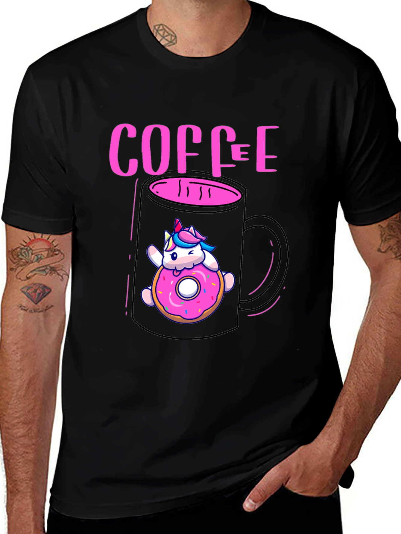 Variant 11 of Unicorn Coffee & Donut Graphic Tee