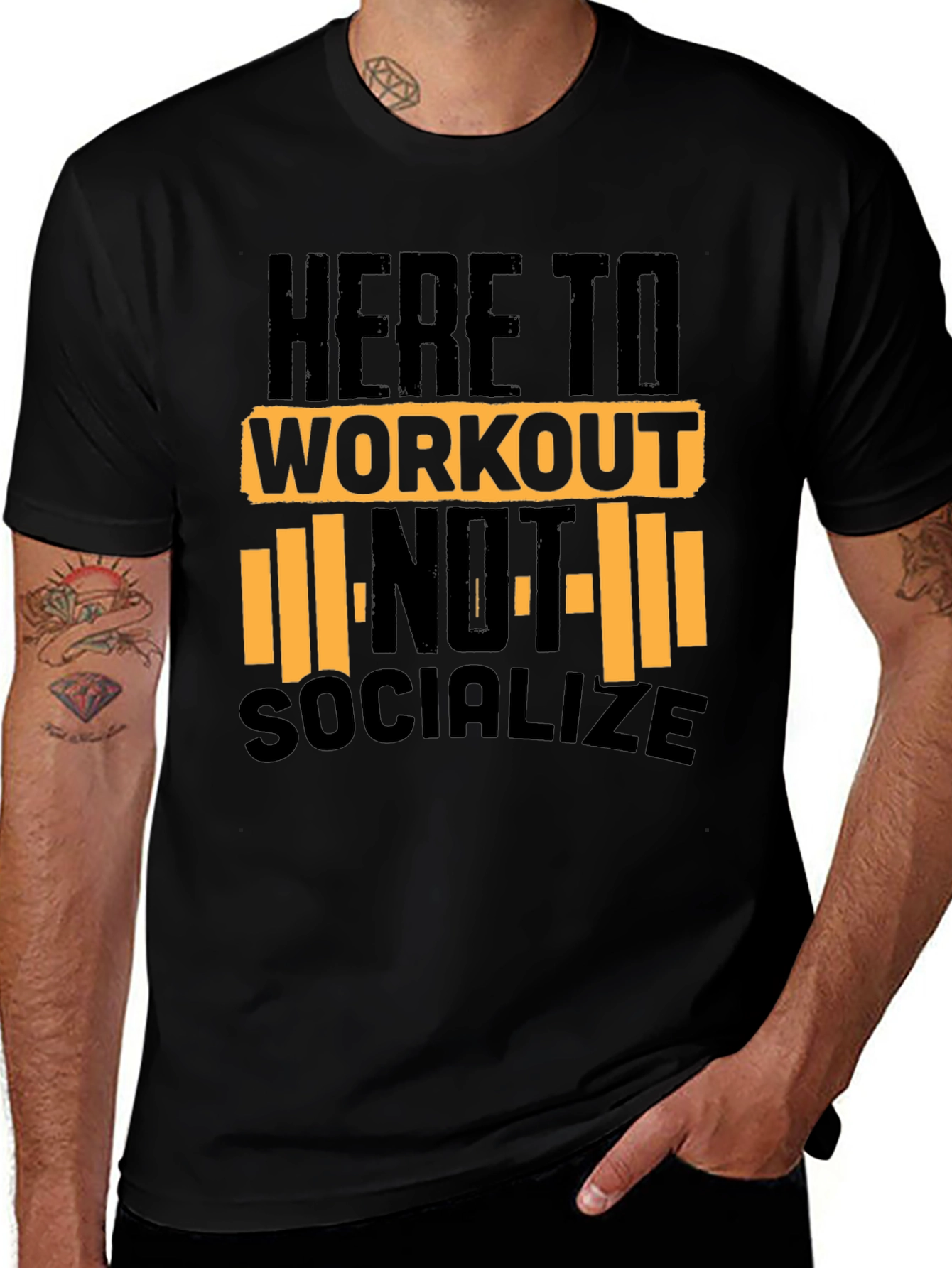 Workout Motivation T-Shirt: Here to Workout Not Socialize