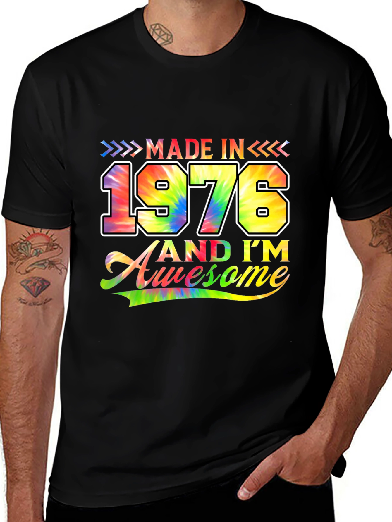 Variant 30 of Made in 1976 Awesome Tie Dye Graphic Tee