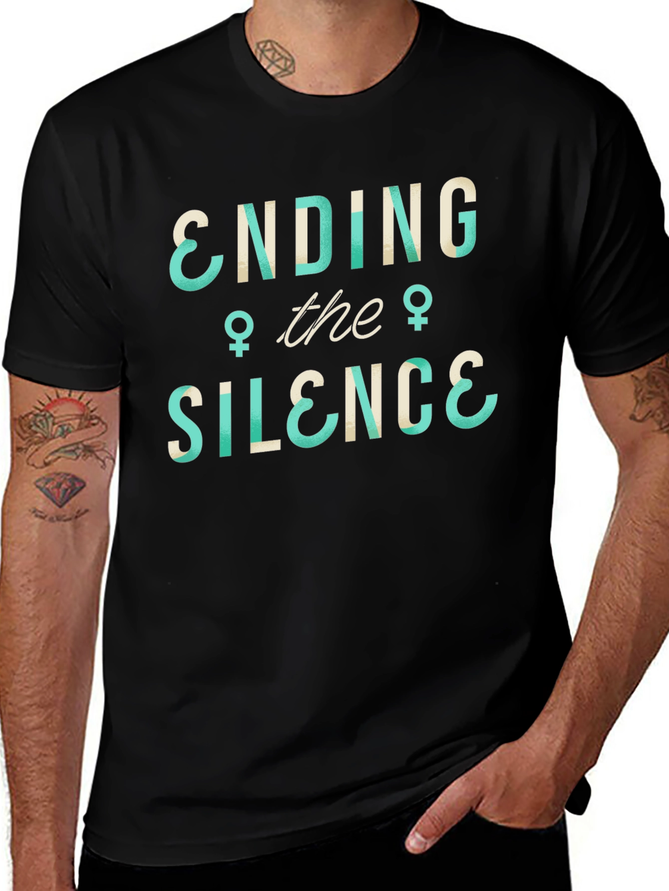 Variant 3 of Ending the Silence Graphic Tee - Black Cotton