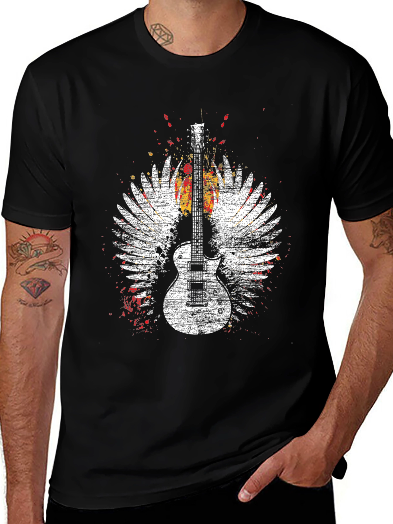 Variant 24 of Guitar Wings Graphic Tee - Rock Music Shirt