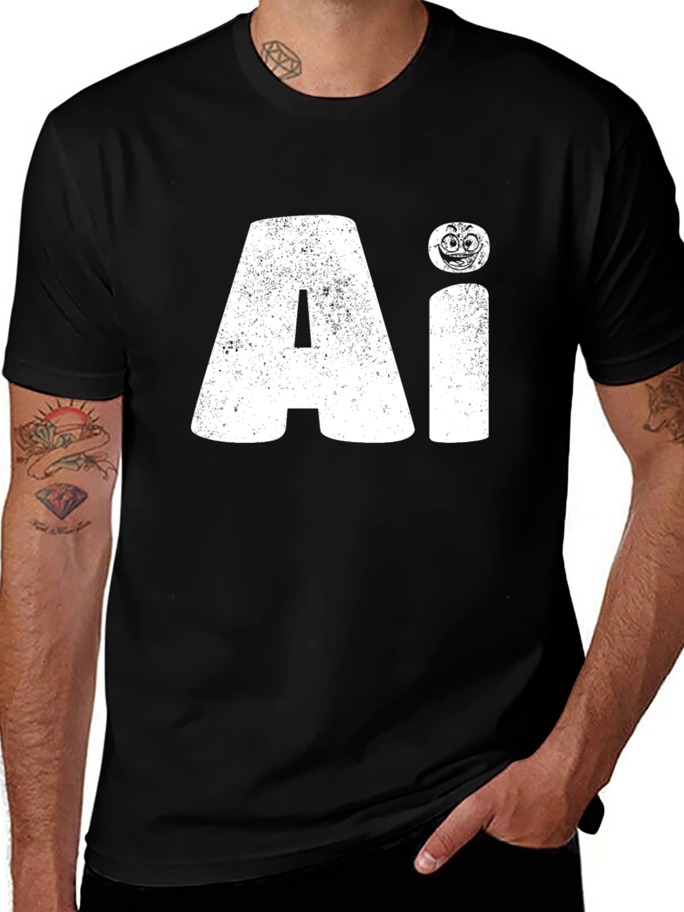 Variant 6 of AI Emoji Graphic Black T-Shirt