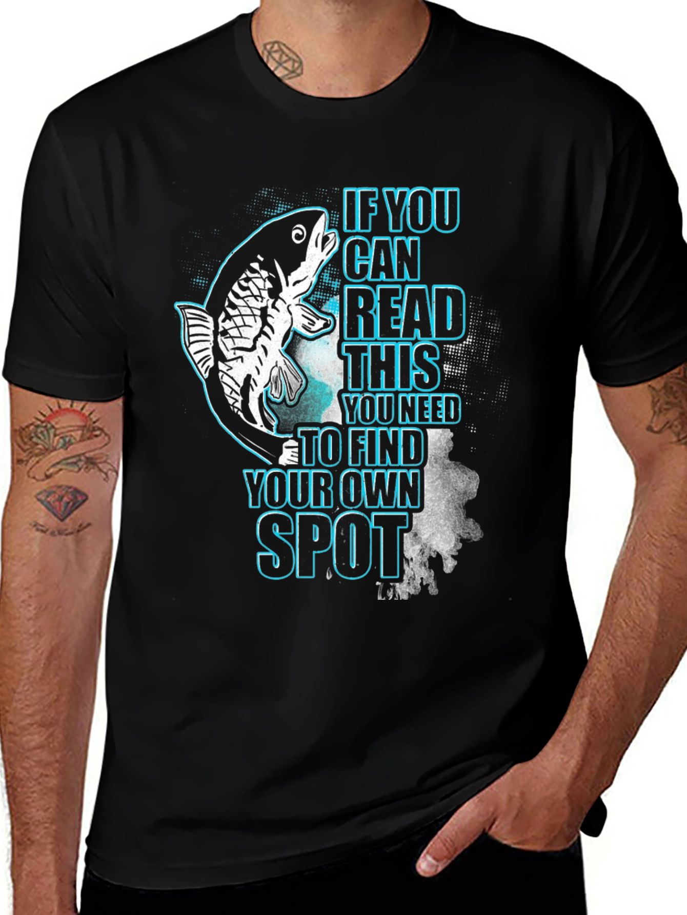 Variant 5 of Men's Funny Fishing T-Shirt - "Find Your Own Spot"