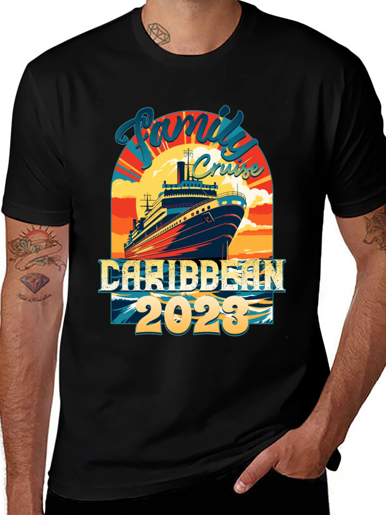 Variant 25 of Family Cruise Caribbean 2023 Graphic Tee