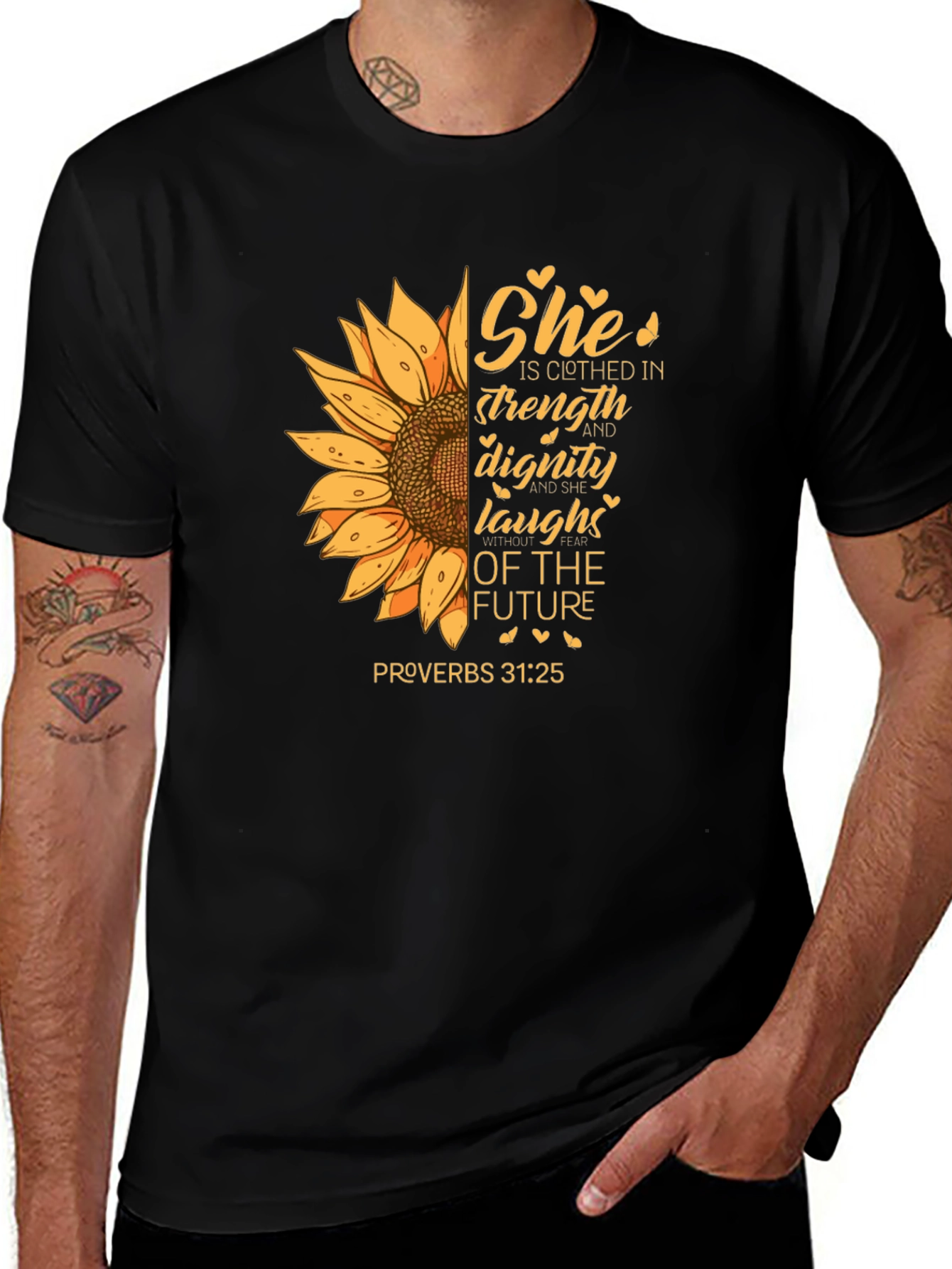 Variant 29 of Strength and Dignity Sunflower Graphic Tee