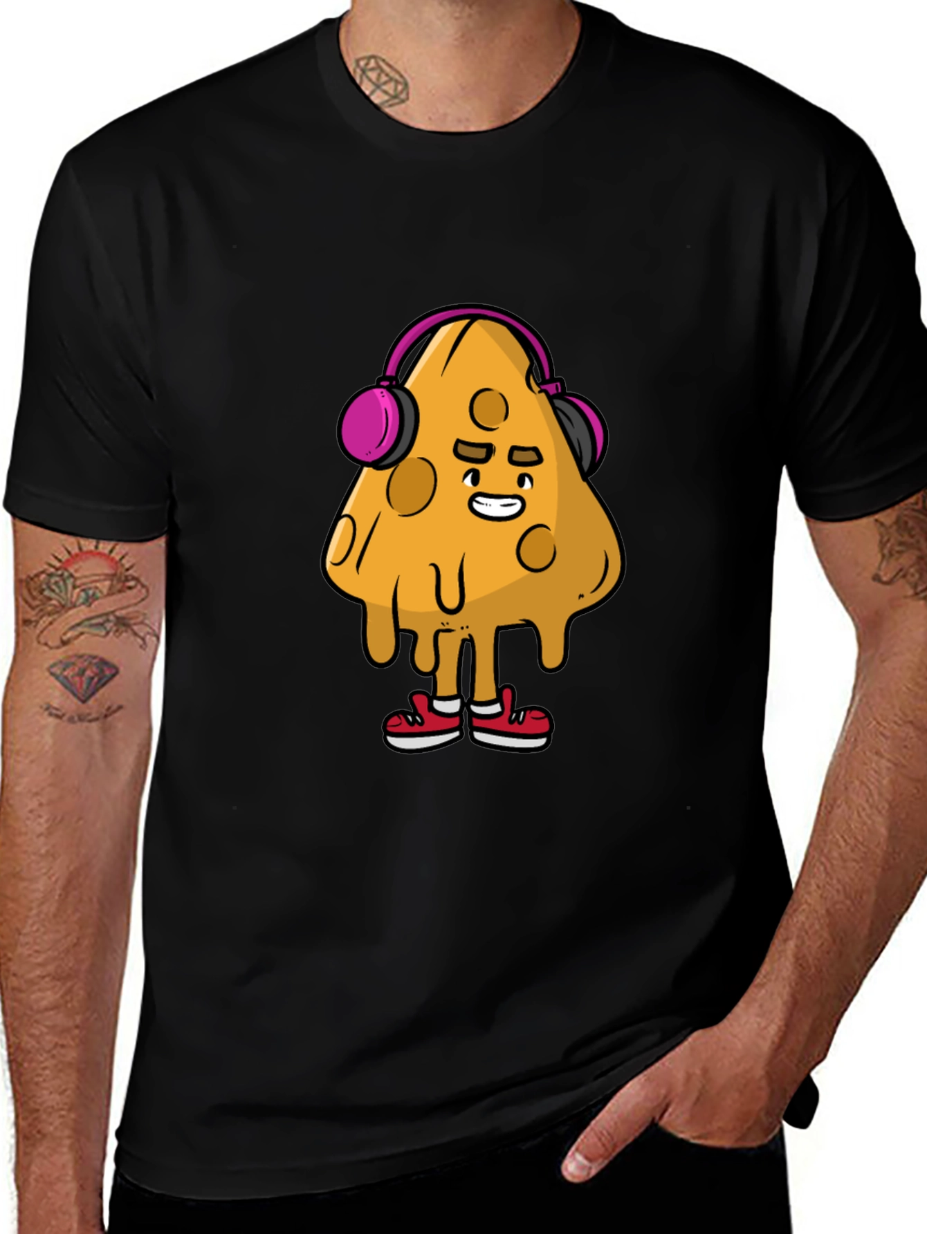 Variant 14 of Pizza DJ Graphic Tee - Cool Cartoon T-Shirt
