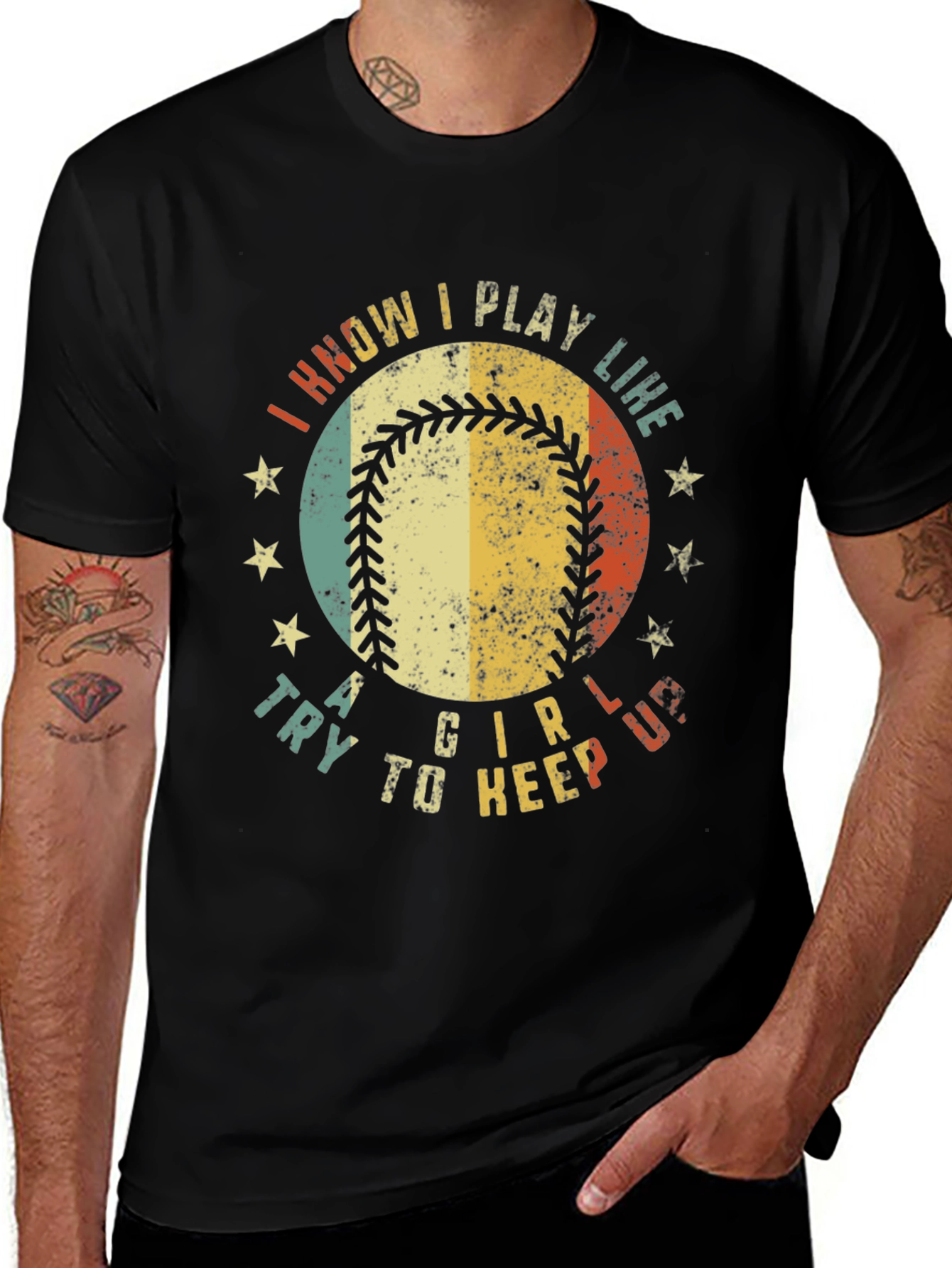 Variant 18 of I Know I Play Like A Girl Baseball T-Shirt