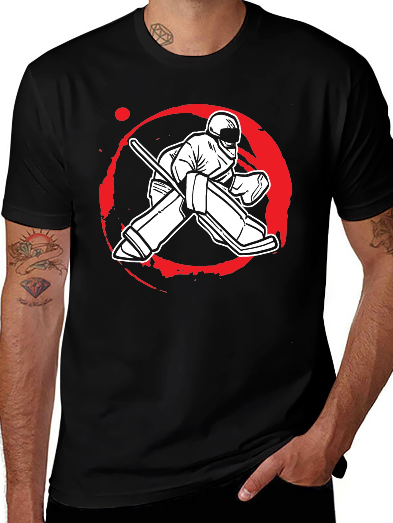 Variant 25 of Hockey Goalie Graphic Tee - Black