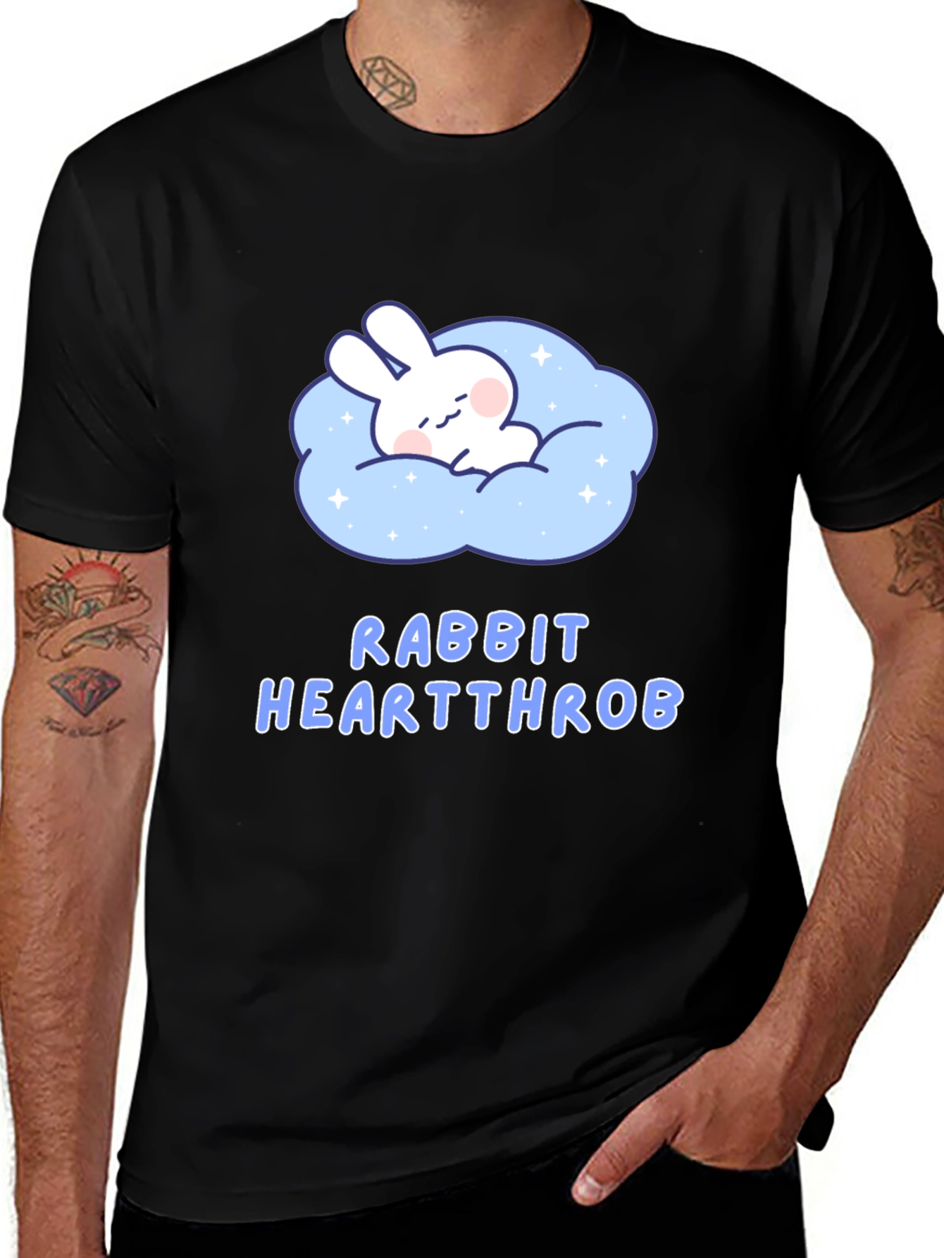 Variant 15 of Rabbit Heartthrob Black Tee Shirt