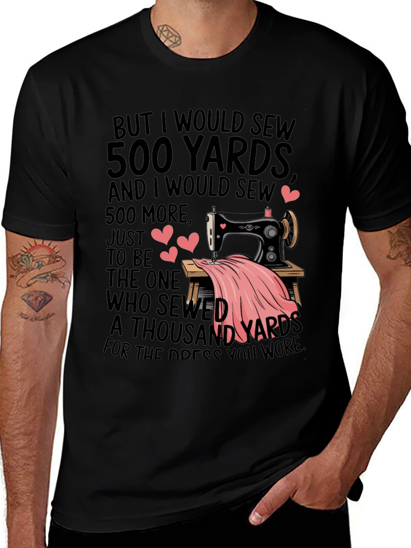 Variant 9 of Sewing Lover's T-Shirt - "500 Yards" Design
