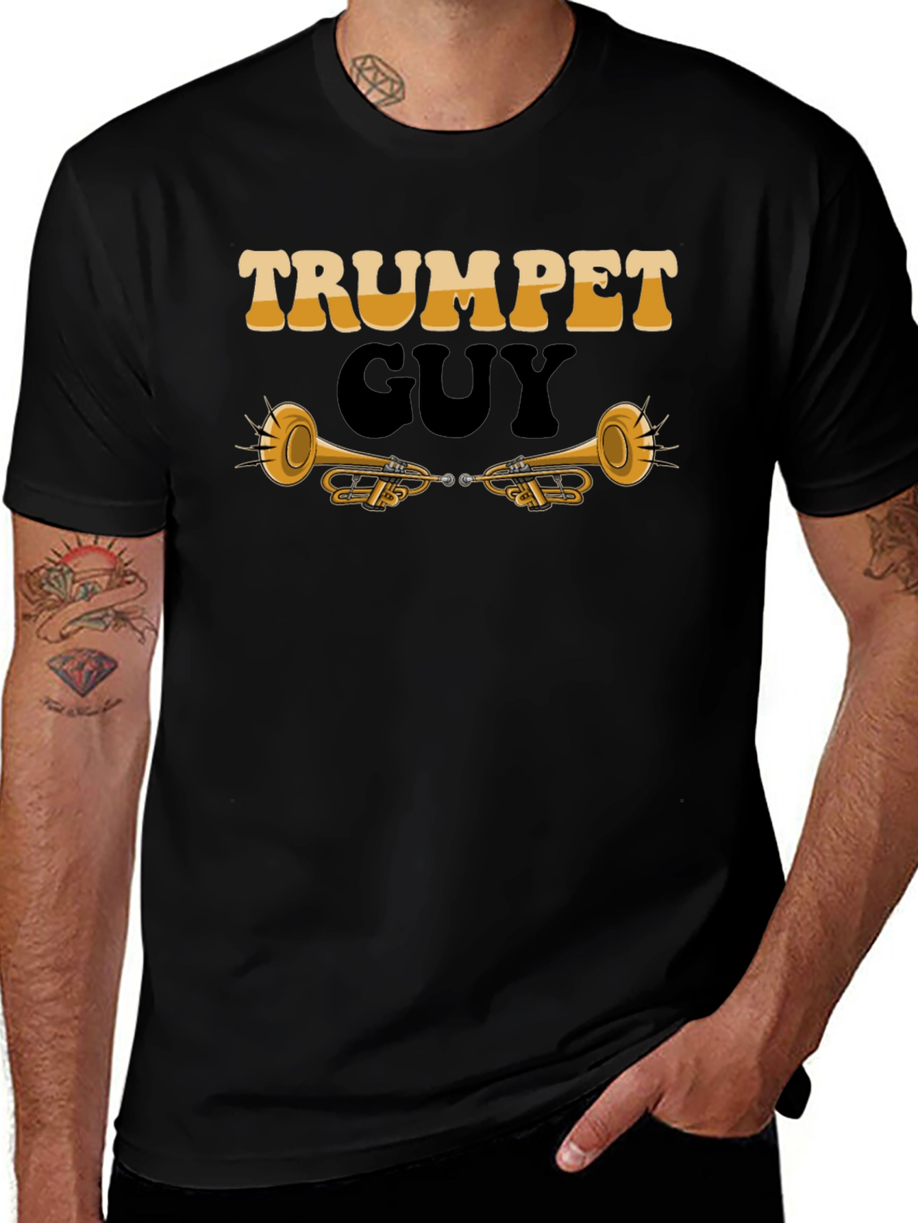 Variant 27 of Trumpet Guy Graphic Tee - Musician's Novelty Shirt